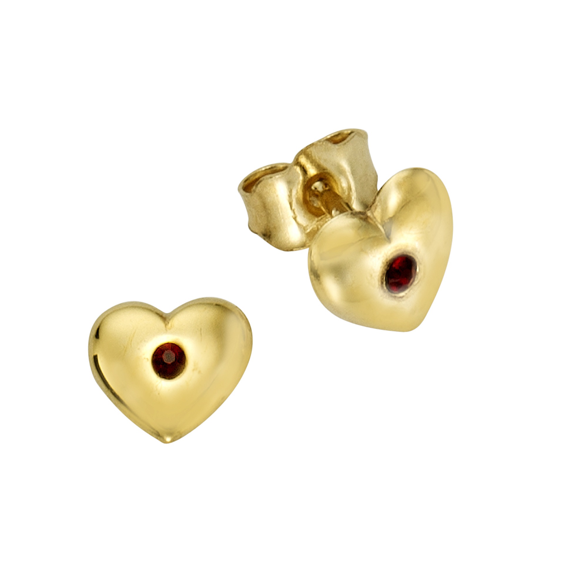 Zeeme Paar Ohrstecker »333/- Gelbgold Kristall rot«, hochglanzpoliert