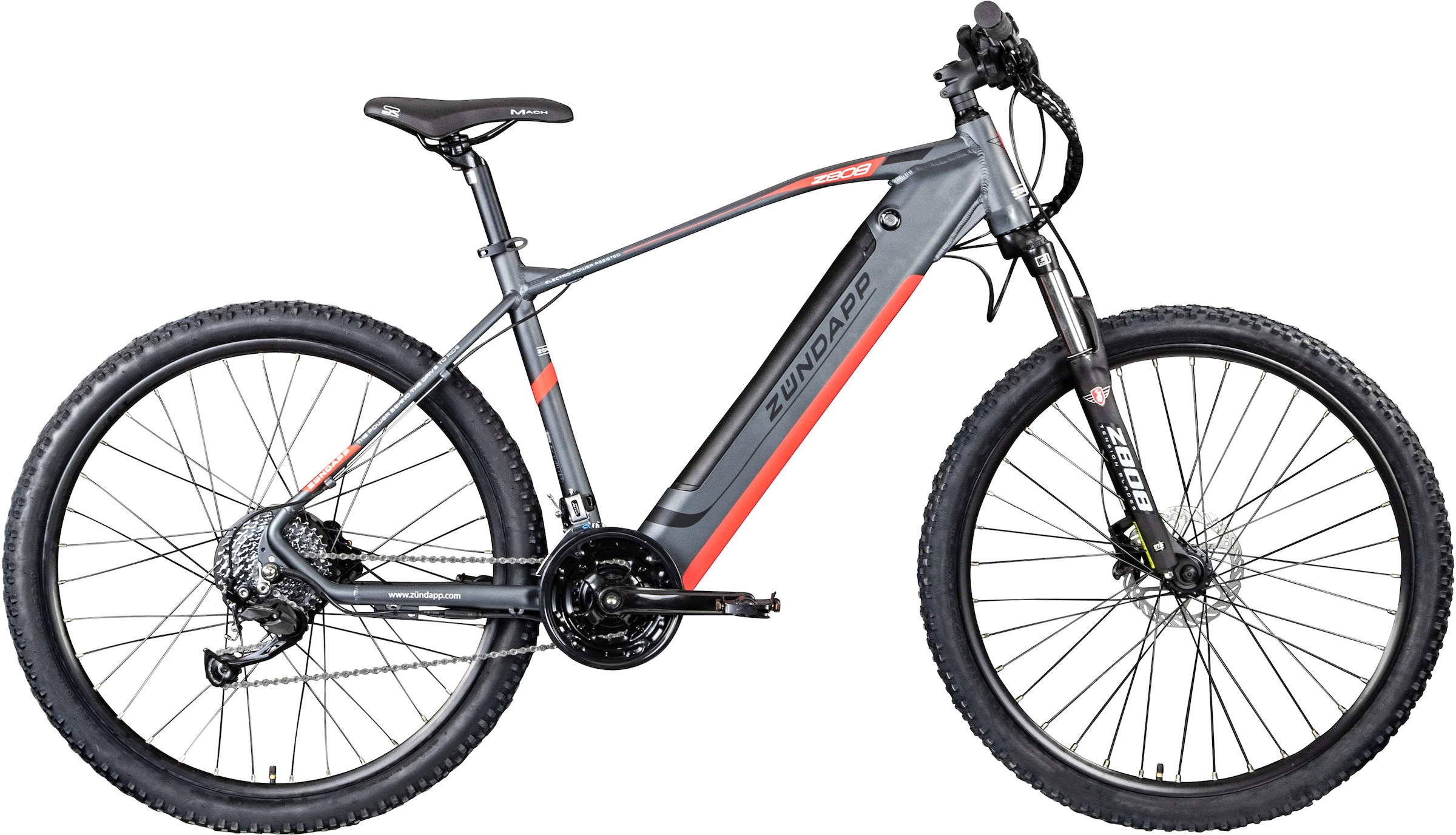 E-Bike »Z808«, 24 Gang, Heckmotor 250 W, Pedelec, Elektrofahrrad für Damen u. Herren, MTB