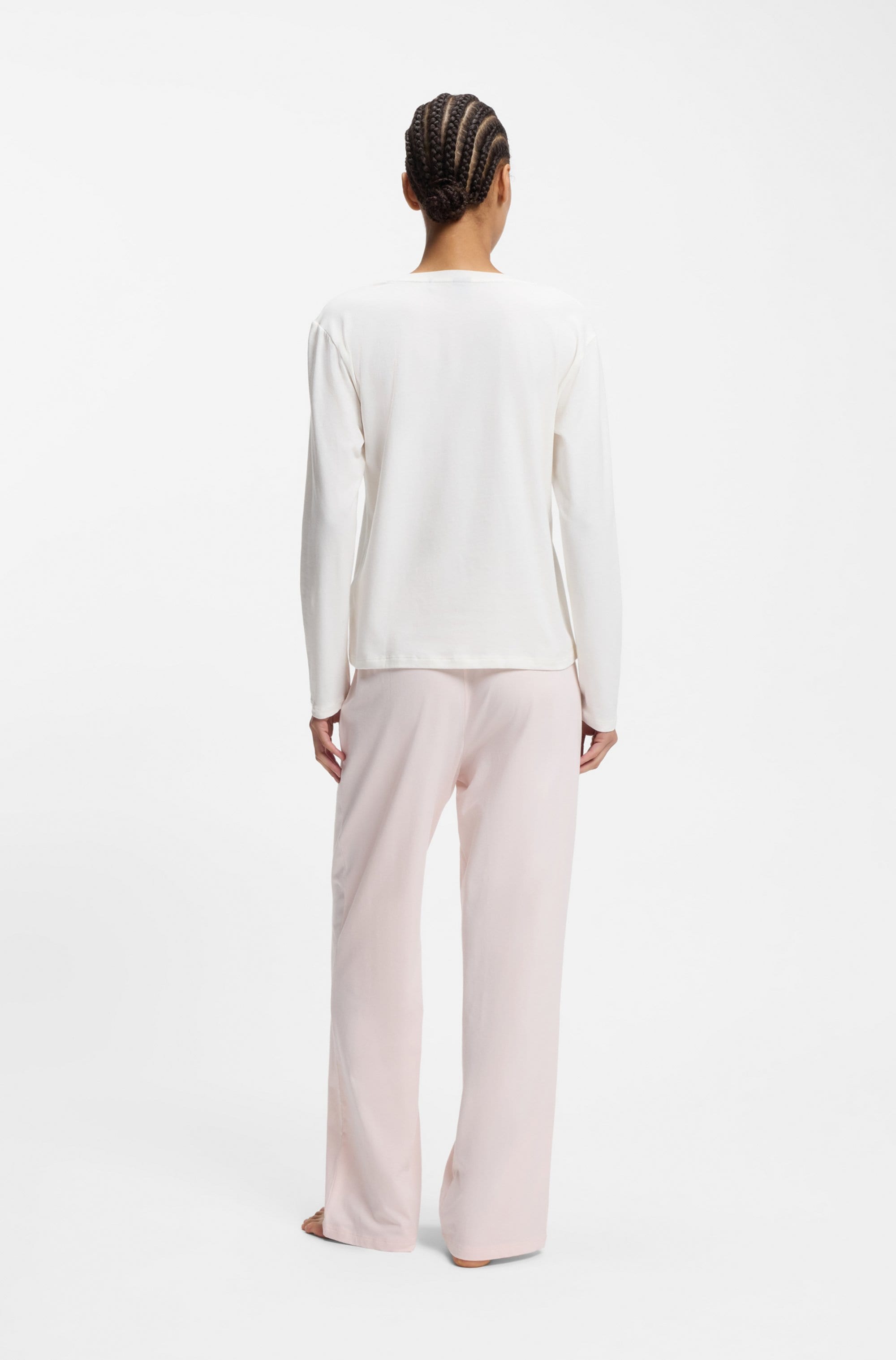 BOSS Schlafanzug Set, 2 tlg. Rundhalsausschnitt, elastischer Bund, Logo-Schriftzug