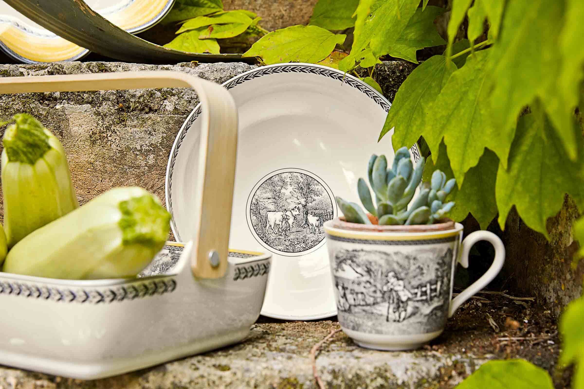Villeroy & Boch Becher »Kaffeebecher Audun Ferme 300 ml 6er Set weiß-grau-gelb«