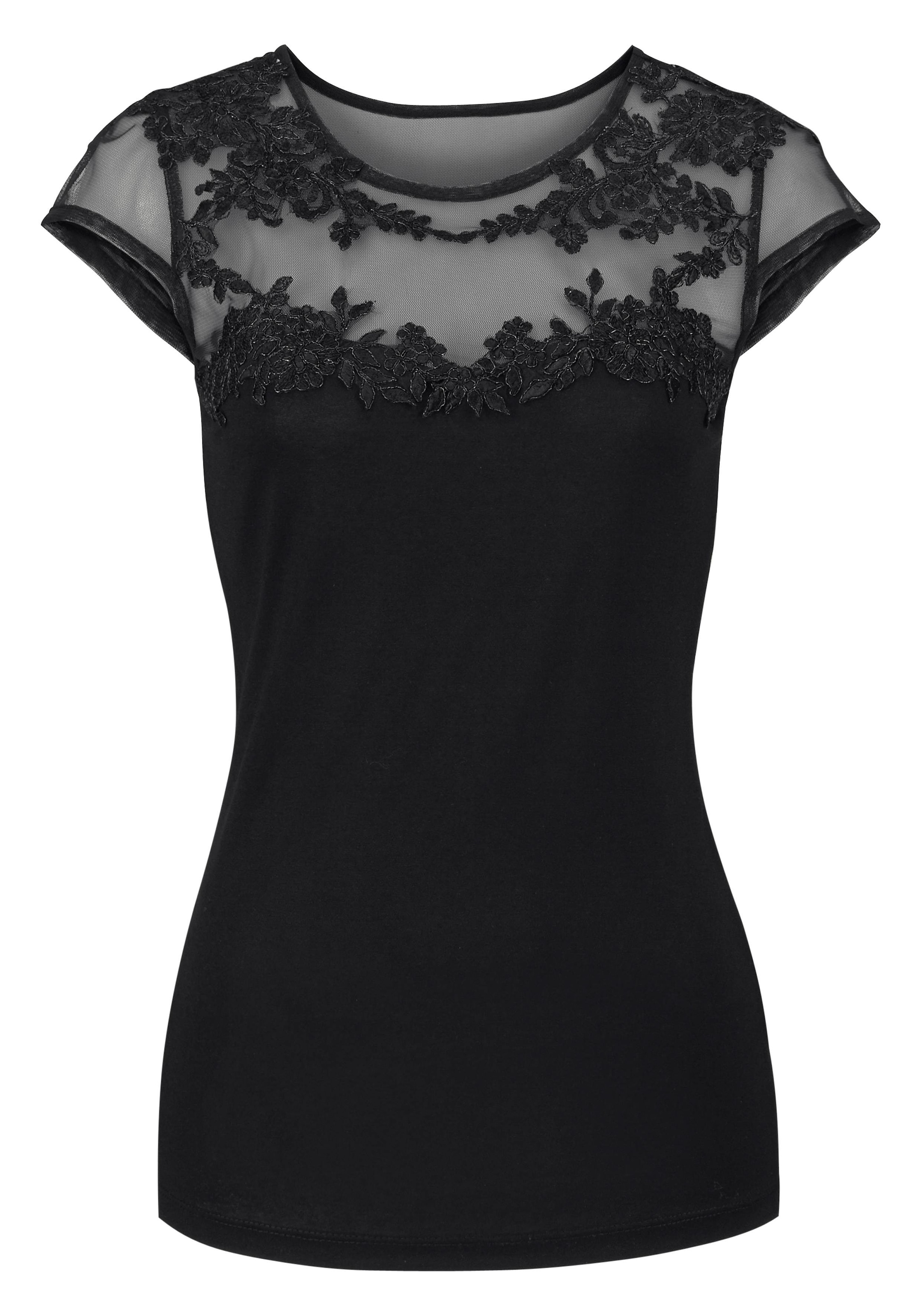 Melrose Rundhalsshirt Kurzarm,  sehr figurbetont,  femininer Stil