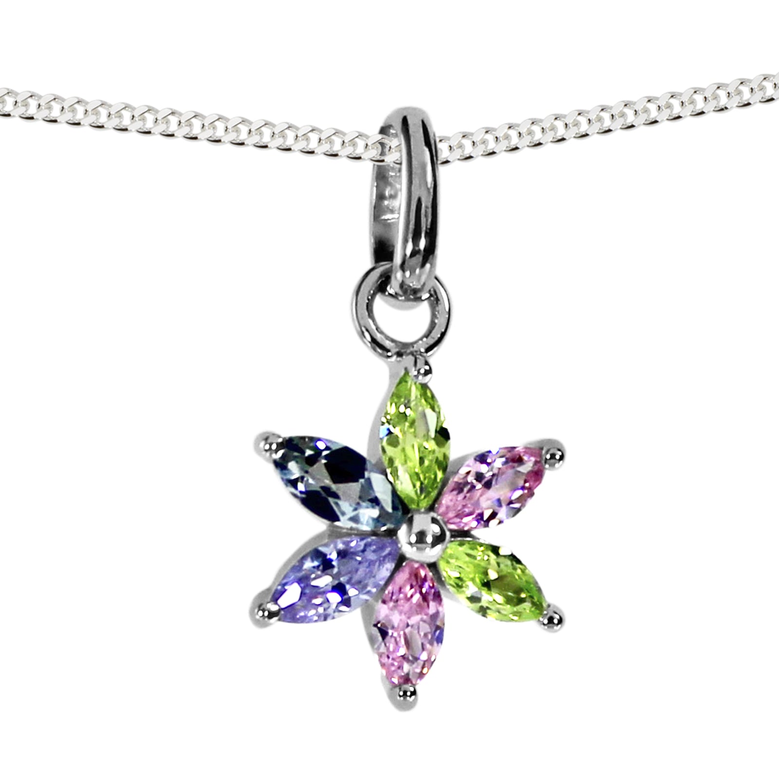 OSTSEE-SCHMUCK Kette mit Anhänger »- Blüte - Silber 925/000 - Zirkonia«