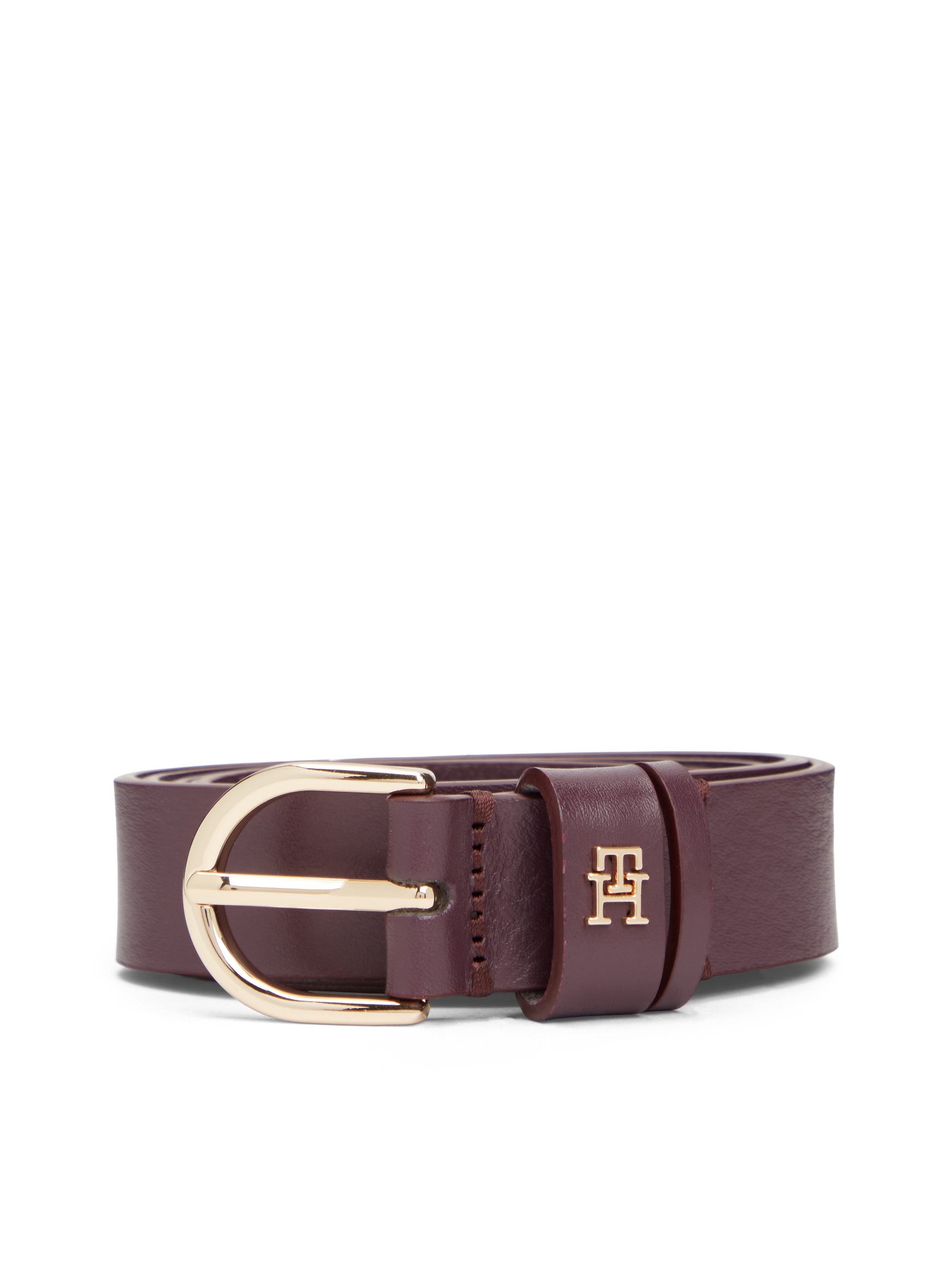 Tommy Hilfiger Ledergürtel »ESSENTIAL EFFORTLESS 2.5 cm breit GOLD« Logoemblem, weiche Haptik, ovale Einfachdornschließe