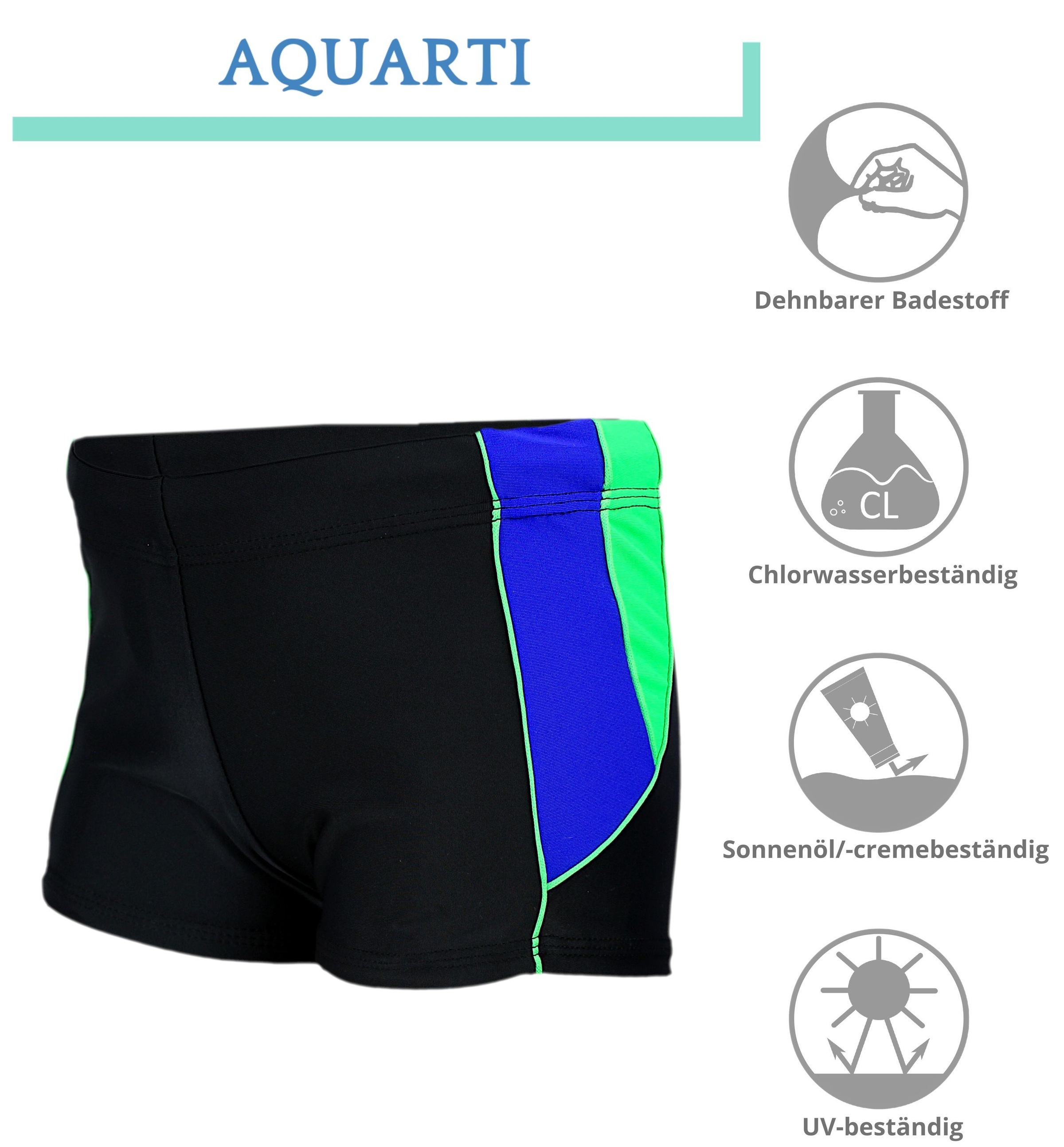 AQUARTI Badehose »Badehose Jungen Kurze Badehose mit Einsätzen Seitlich«