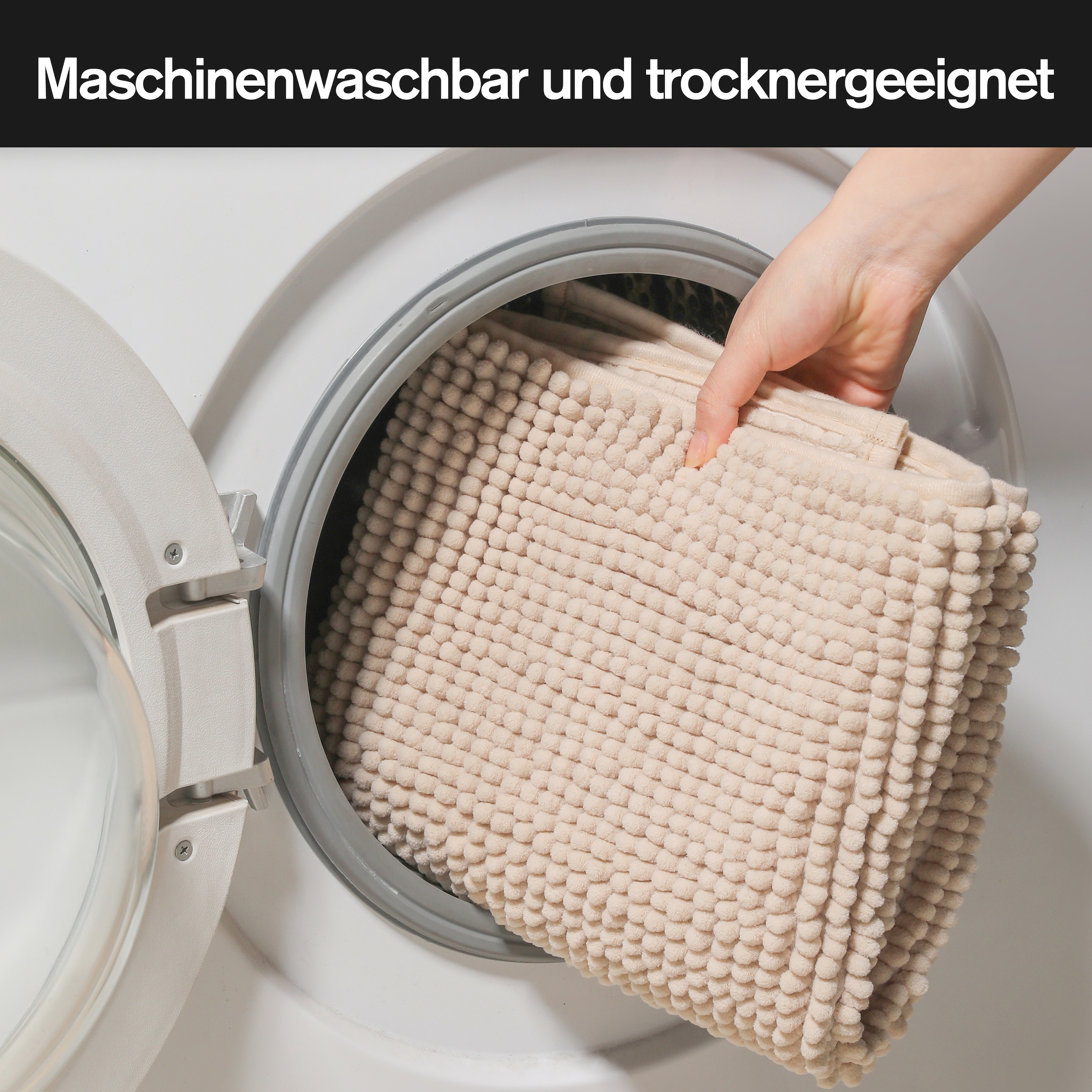 my home Badematte »Vanessa Chenille, Badvorleger, Badezimmer Teppich, Duschvorleger«, strapazierfähig-fußbodenheizungsgeeignet-schnell trocknend, Uni Farben, besonders weich