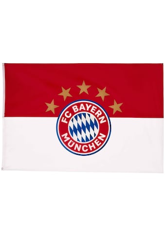 FC Bayern Fahne »FC Bayern München Hissfahne 5 Sterne Logo, 180x120cm«, Aus recyceltem... kaufen