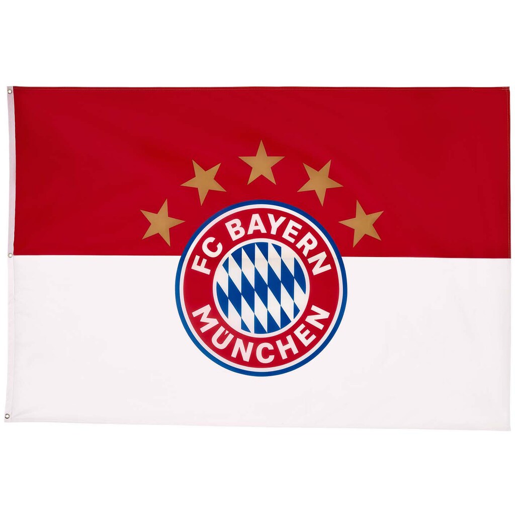 FC Bayern Fahne »FC Bayern München Hissfahne 5 Sterne Logo, 180x120cm«