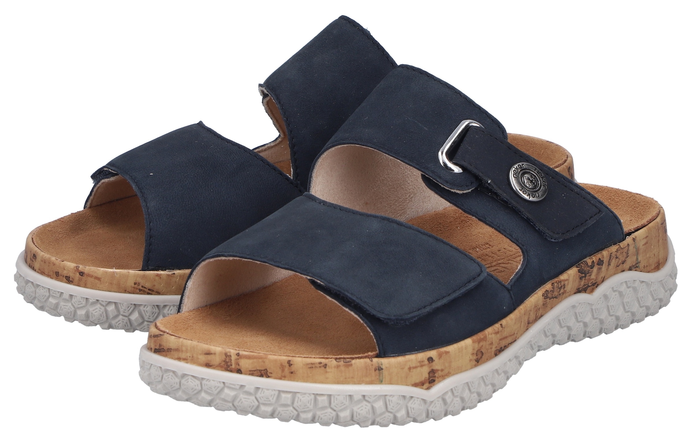 Rieker Pantolette  Sommerschuh, Schlupfschuh, Hausschuh mit Klettriemchen