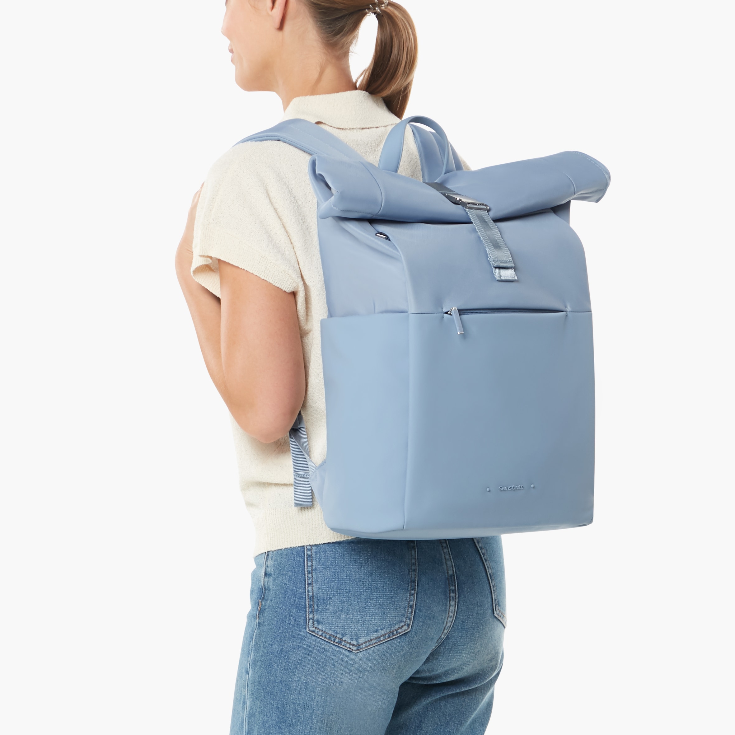 Samsonite Notebookrucksack »4PACK« Unisex Rolltop-Rucksack, Überschlag mit Klippverschluss