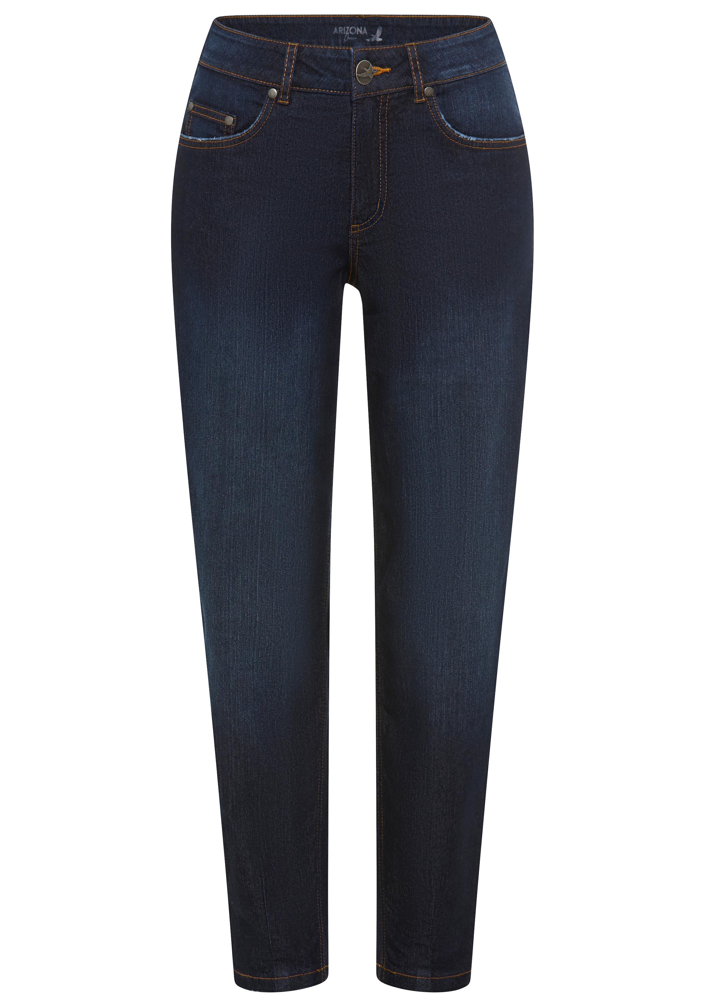 Arizona Comfort-fit-Jeans weite Beinform mit schmalem Abschluss, knöchellanger Schnitt