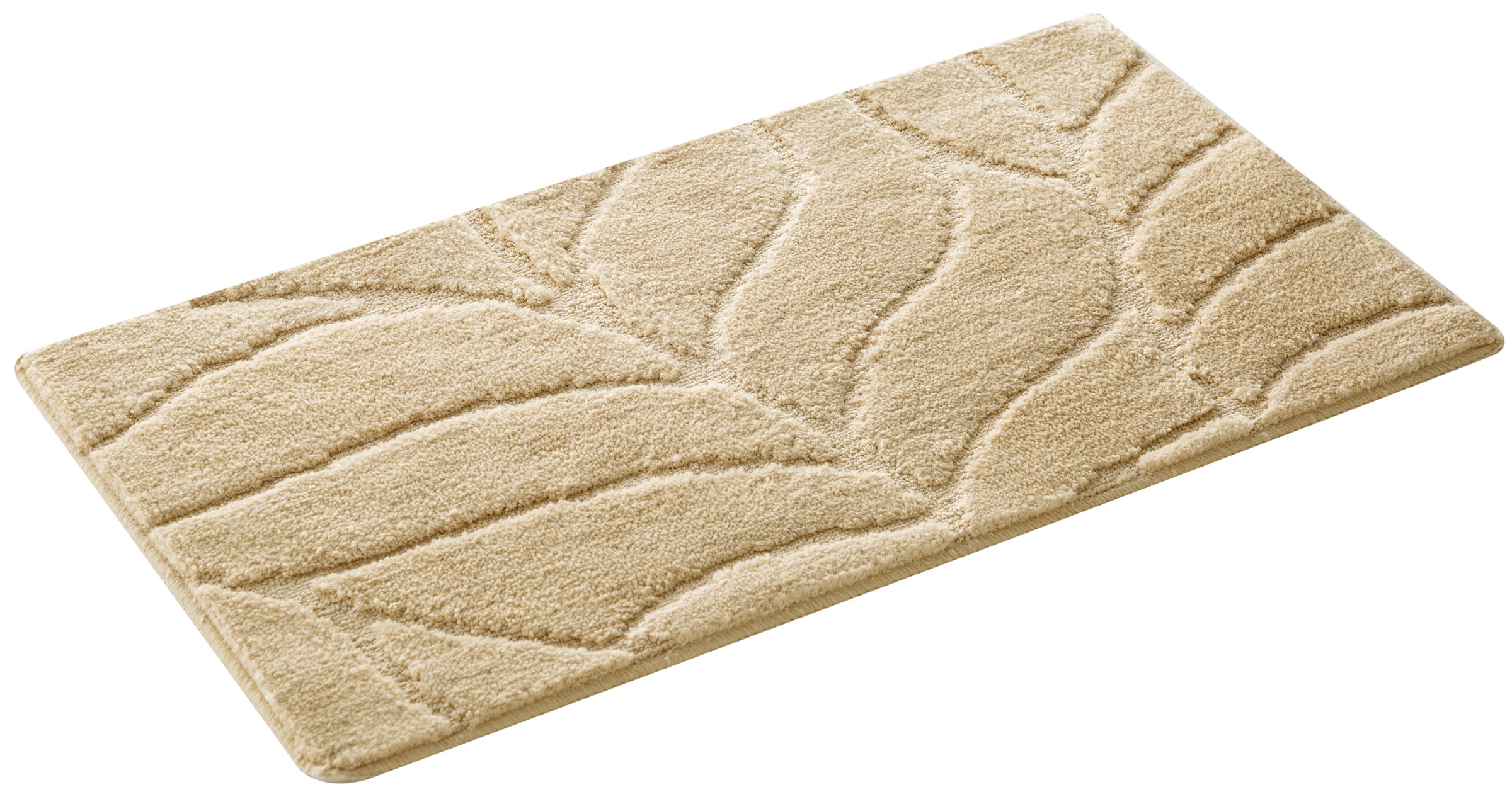 my home Badematte »Epense, Badvorleger, Badezimmer Teppich, Duschmatte mit Blattstruktur«, rutschhemmend beschichtet, fußbodenheizungsgeeignet-schnell trocknend, Badteppich, Uni, Blätter, Hoch-Tief, verschiedene Farben und Größen
