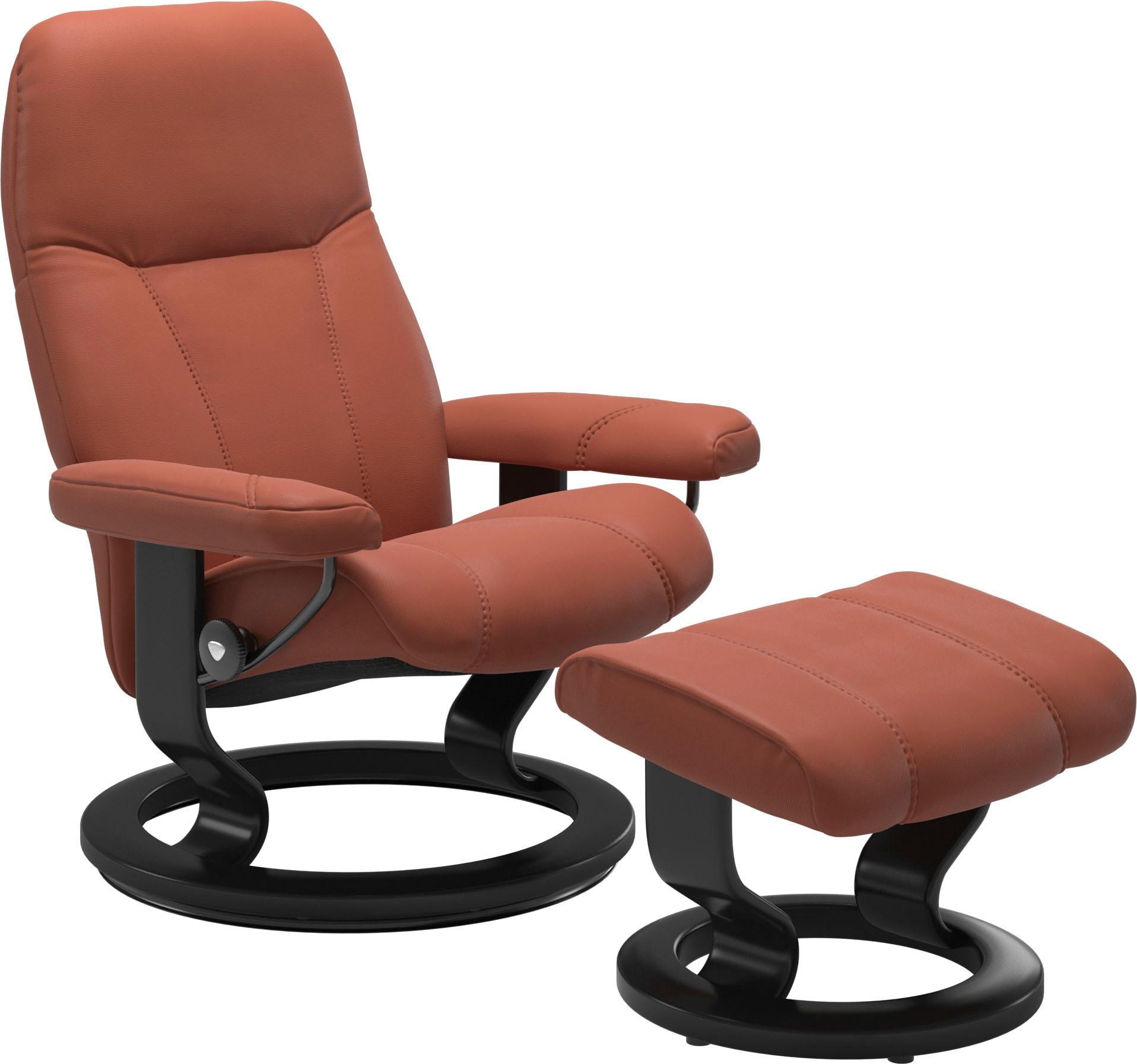 Stressless® Relaxsessel »Consul«, (Set, Relaxsessel mit Hocker), mit Hocker, mit Classic Base, Größe M, Gestell Schwarz