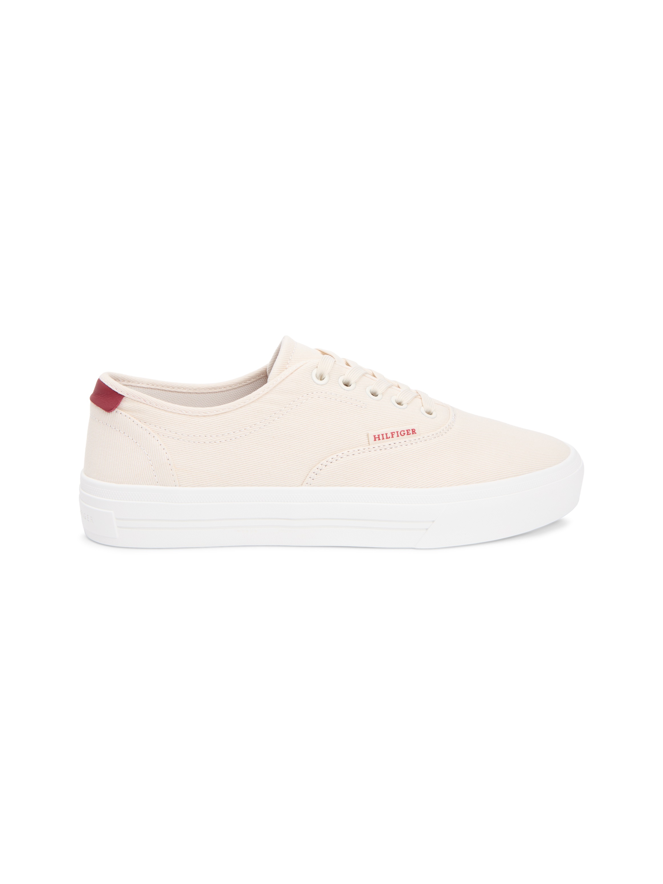 Tommy Hilfiger Sneaker »TH VULC CUP CVS«  Freizeitschuh, Halbschuh, Schnürschuh mit Kontrastbesatz an der Ferse