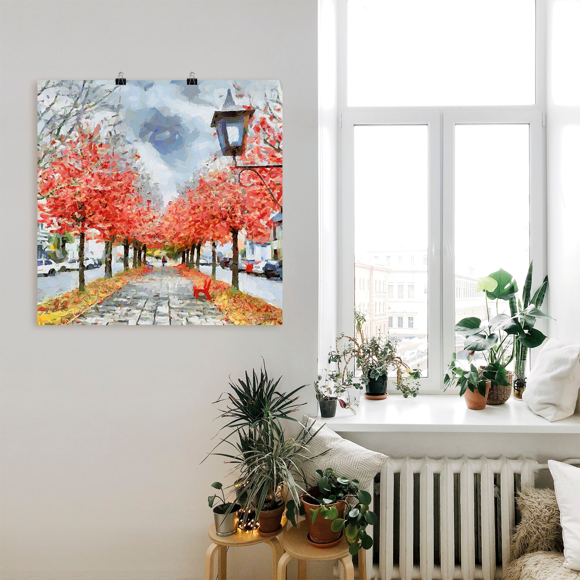 Artland Wandbild »Rote Bank« Wiesen & Baumbilder 1 Stk. tlg. als Leinwandbild, Poster in verschied. Größen