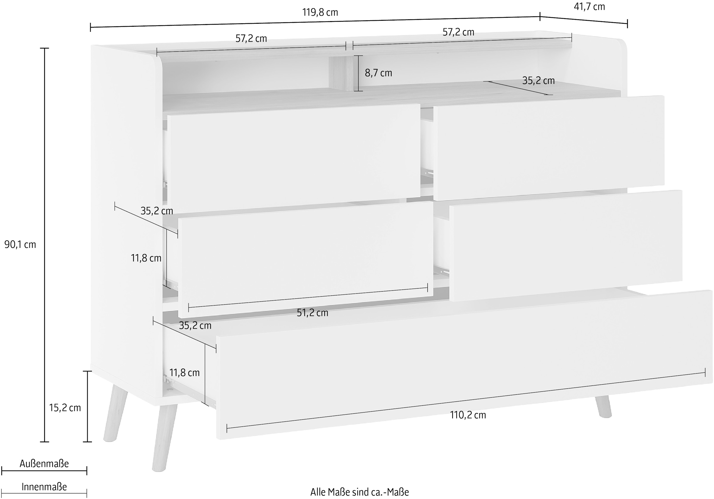 INOSIGN Kommode »Scandi«, Höhe 102 cm