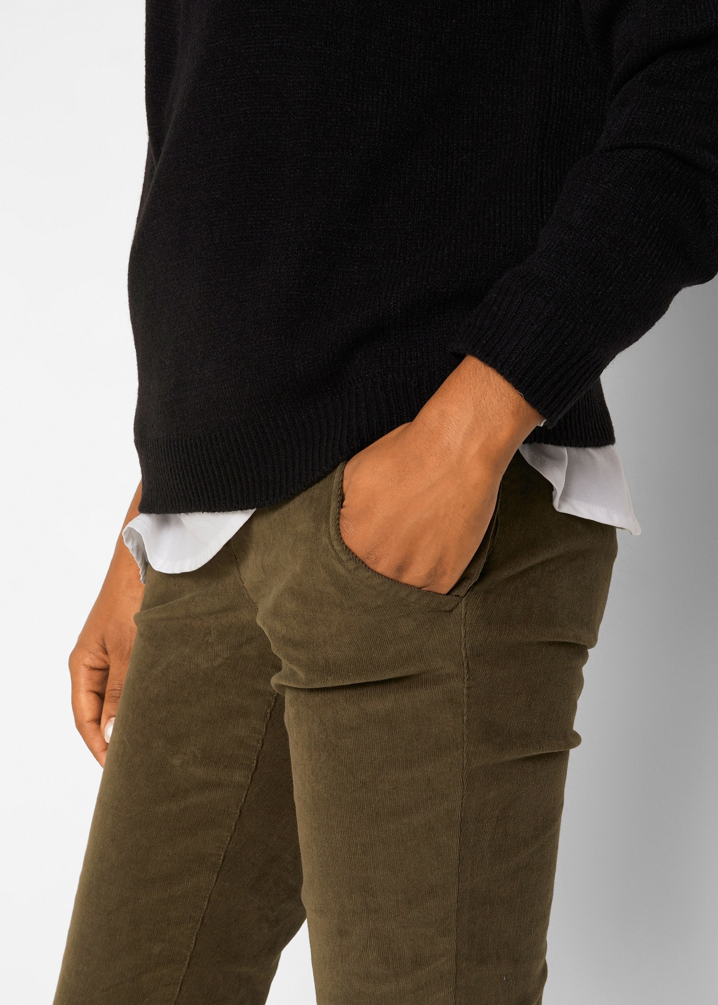 bonprix Strickpullover mit Rippbündchen