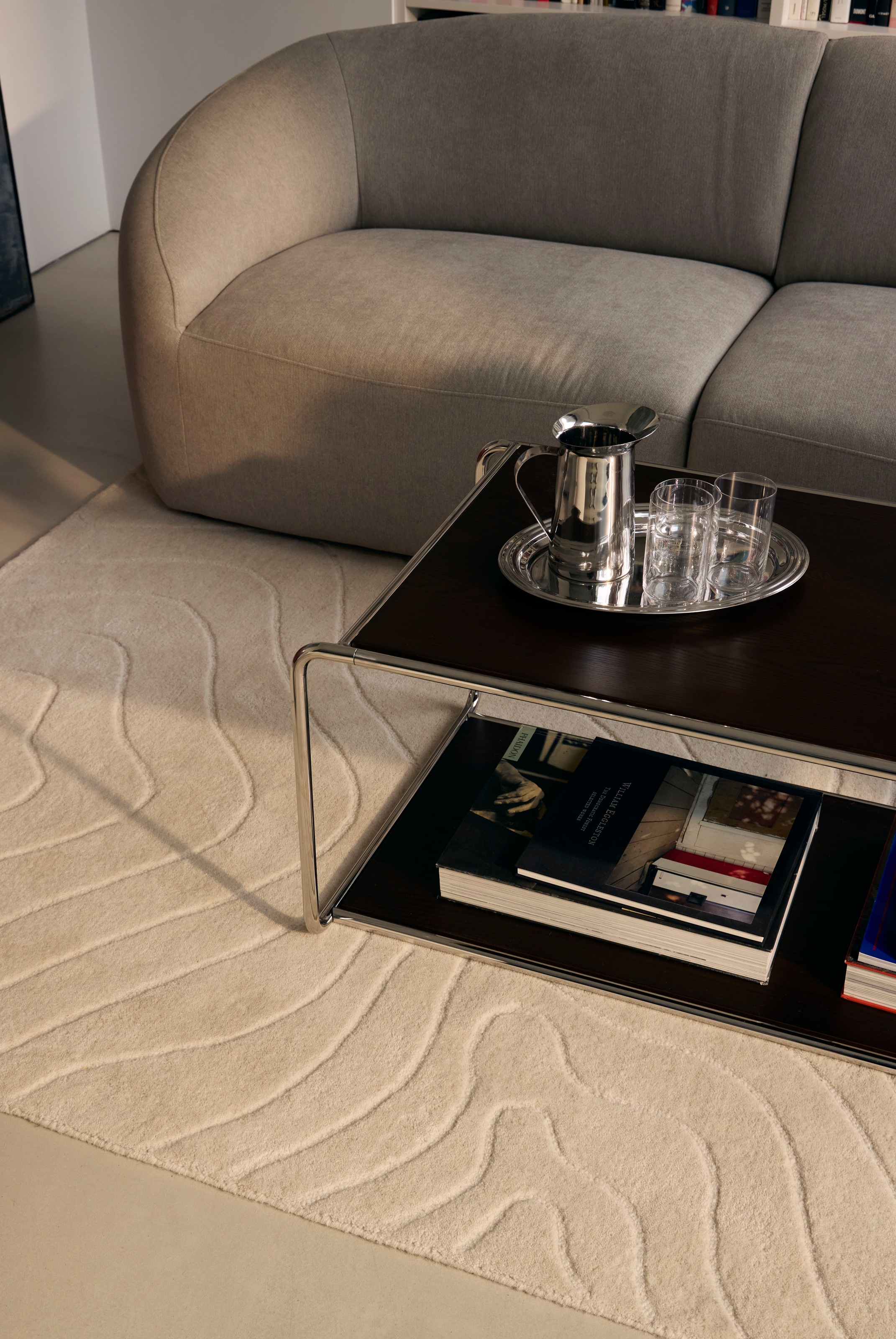 LeGer Home by Lena Gercke Wollteppich »Zarrah, mit Wellendesign, Linienmuster« rechteckig 14 mm Höhe reine Wolle, modern, Scandi, Wohnzimmer, Schlafzimmer, Esszimmer
