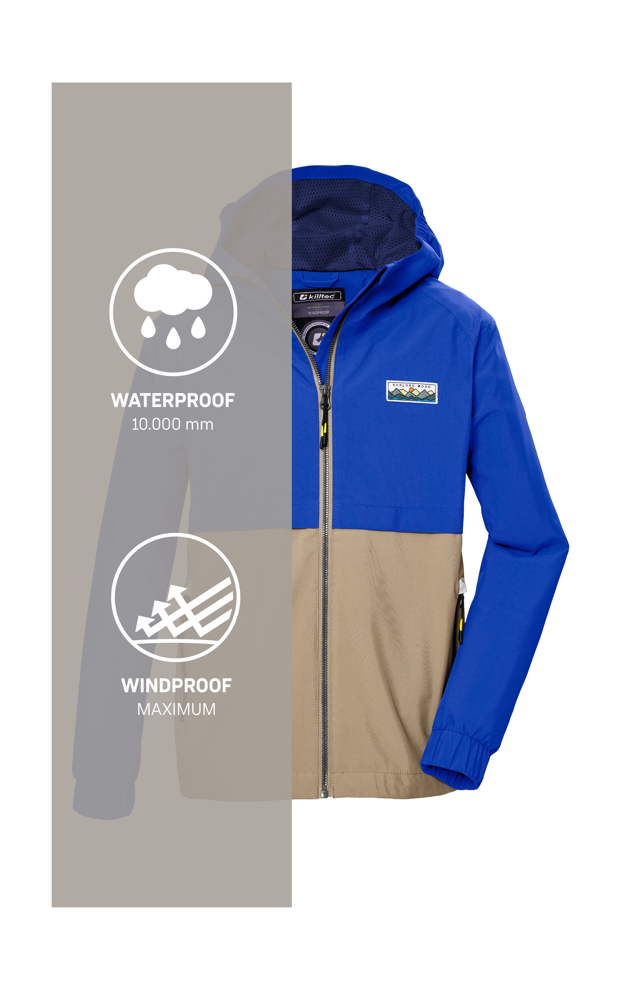 Killtec Funktionsjacke »KOS 141 BYS JCKT«, Wasserdichte Kinderjacke, Colourblock, reflektierend, PFAS-frei
