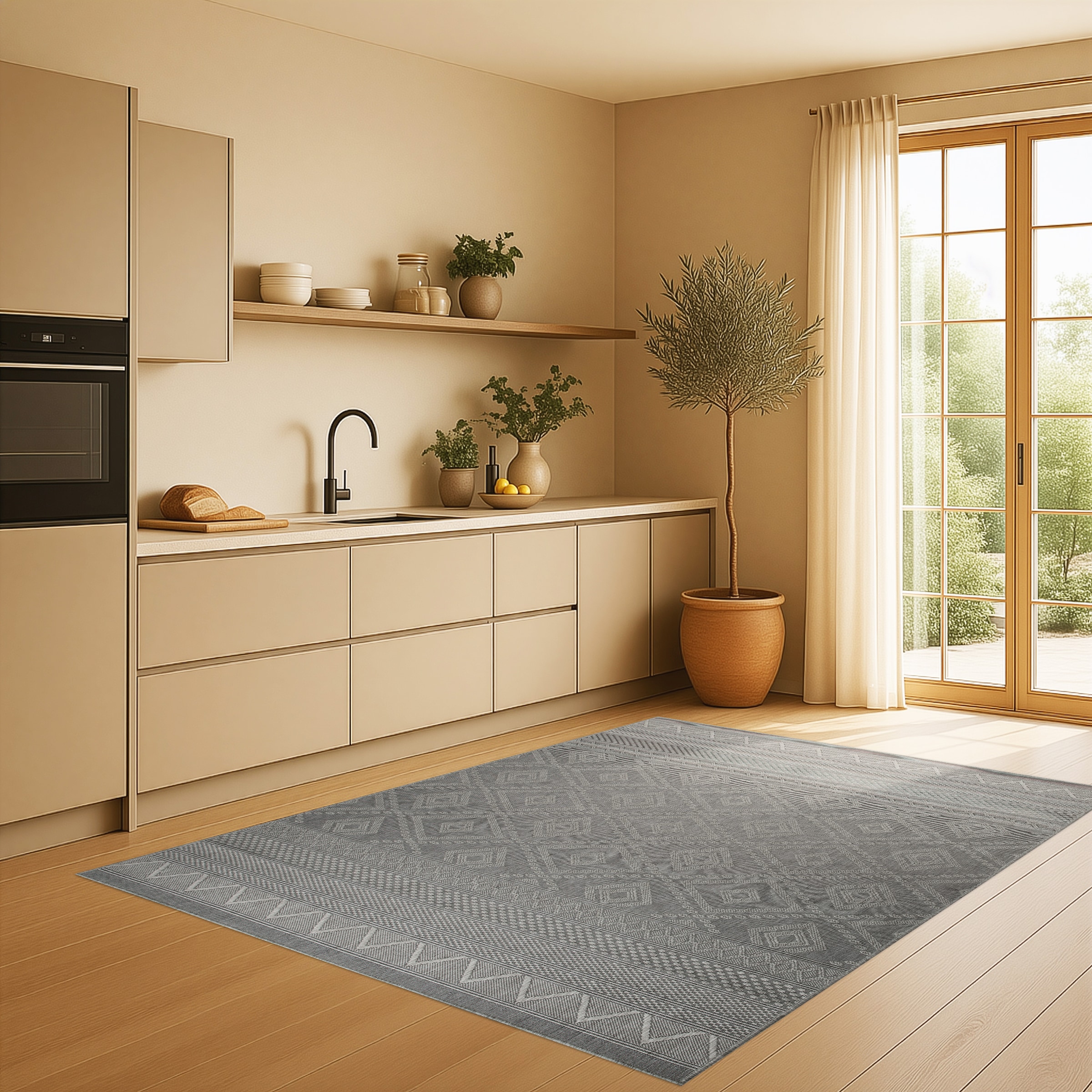 my home Teppich »Toronto auch als Läufer erhältlich«, rechteckig, 3 mm Höhe, In- und Outdoor geeignet, Sisal-Optik, Wetterfest & UV-beständig, Boho
