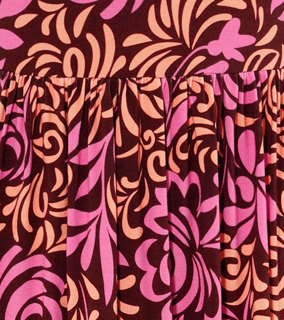 Aniston CASUAL Sommerkleid, mit farbharmonischem, grafischen Rosendruck - NEUE KOLLEKTION