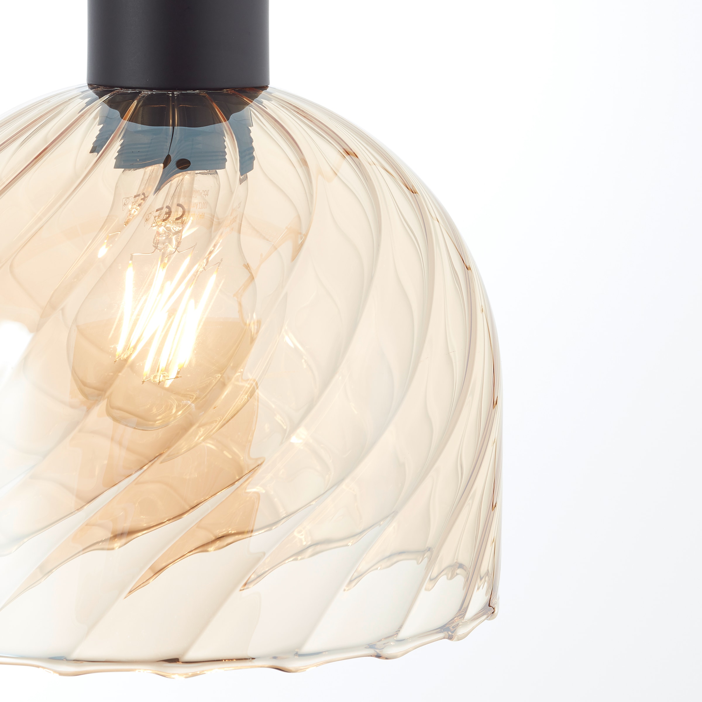 Brilliant Pendelleuchte »Casto« E27 1 Stk. 150 x 19 cm, E27, kürzbar, Glas, bernsteinfarben