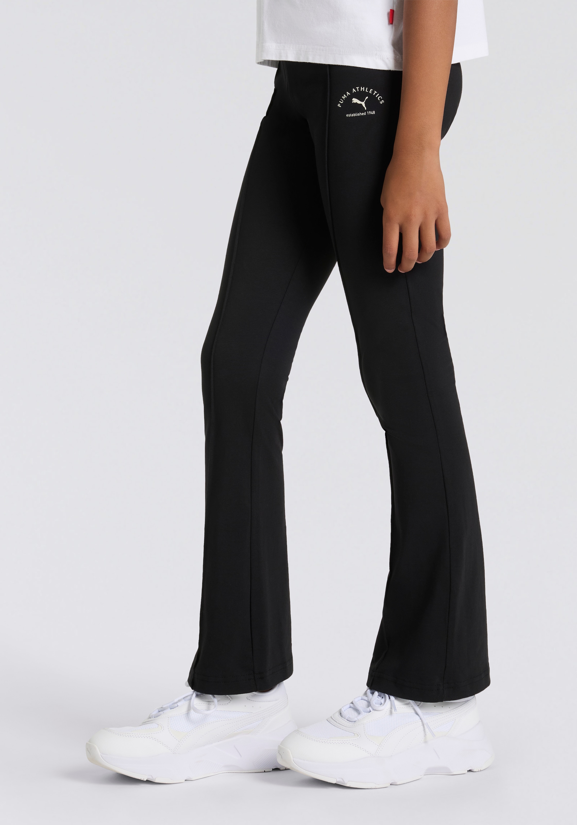 Puma Mädchen Leggings »CLASS HIGH-WAIST FLARED LEGGINGS G« in schwarz, Größe 128