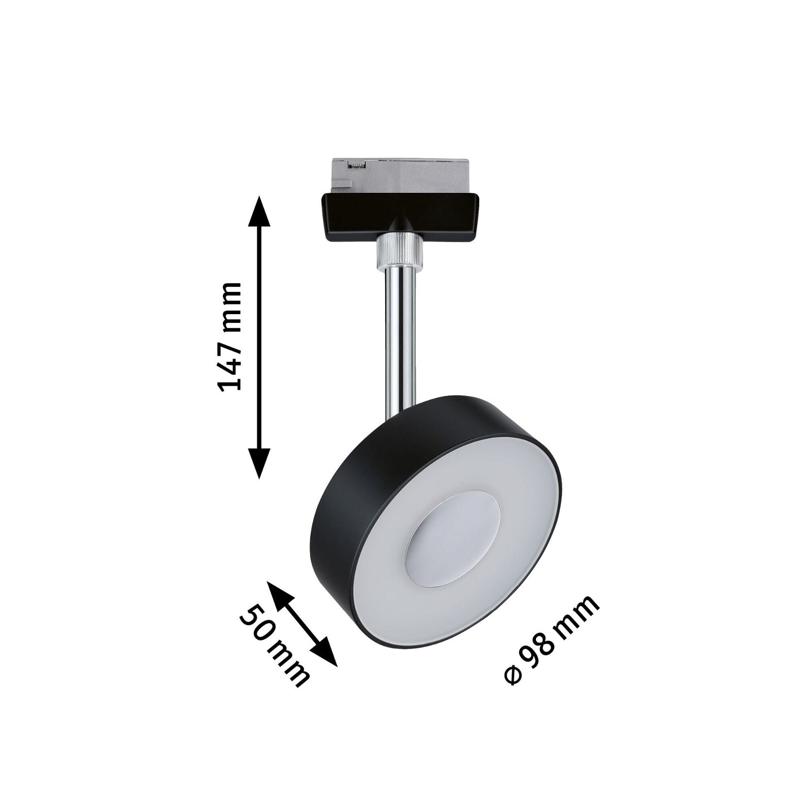 Paulmann Schienensystem-Leuchten »URail Schienenspot Circle 152lm 5W 2700K 230V Schwarz matt«, dimmbar, Einzelspot