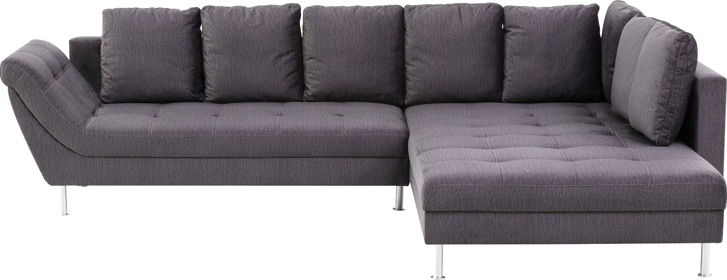 exxpo - sofa fashion Ecksofa »Laconi, extravagantes Designsofa mit tollem Sitzkomfort, L-Form«, in hochwertiger Detailverarbeitung, bequeme Armlehne, hoher Fuß