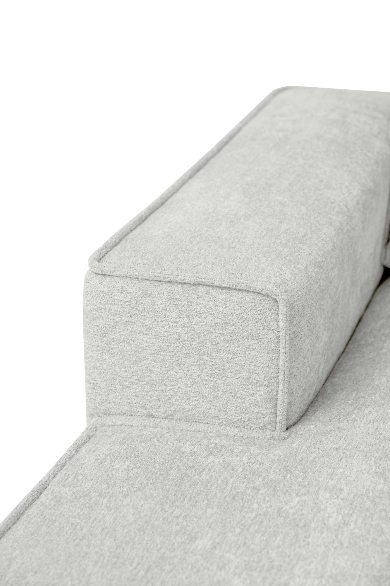 Places of Style Wohnlandschaft »XXL Sofa Oland, Struktur, Flachgewebe, Luxus-Microfaser, Boucle«, U-Form, 345 cm, Wellenunterfederung, Skandi-Design, Metallfüße