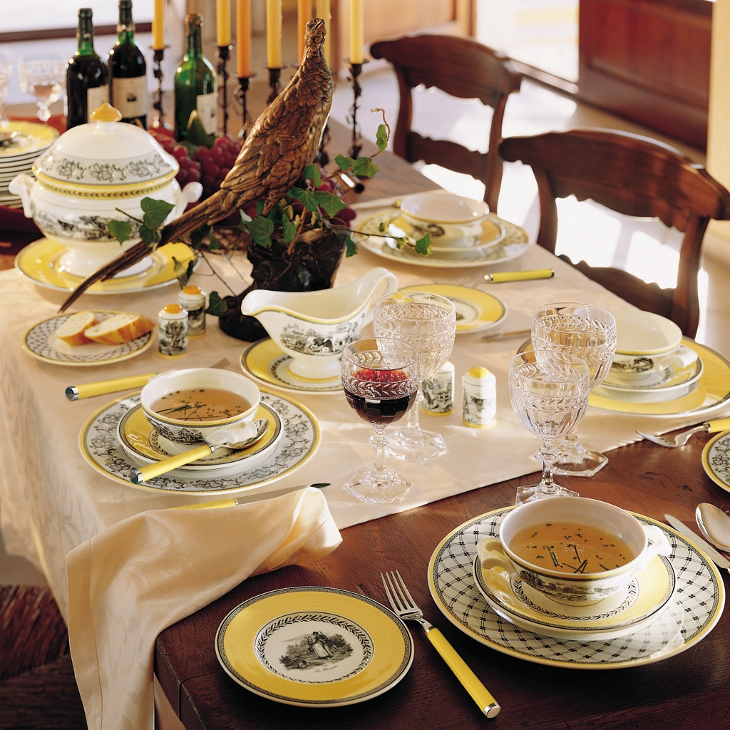 Villeroy & Boch Brotteller »Brotteller Audun Ferme ø 16 cm weiß-grau-gelb«
