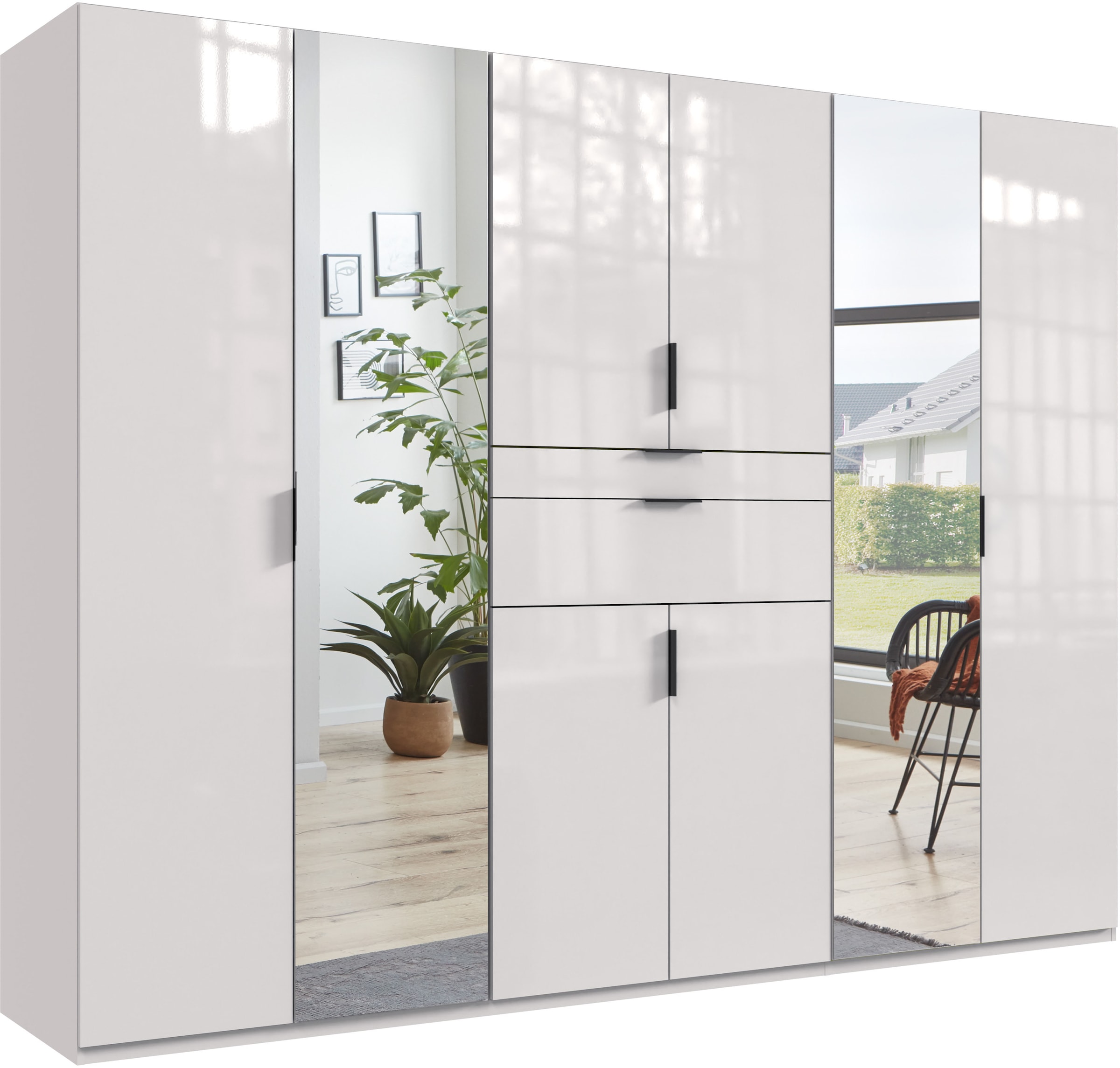 Wimex Drehtürenschrank »Moldau Kleiderschrank mit Spiegel Schlafzimmerschrank Bestseller«, Wähle deine Innenausstattung fertig konfiguriert im Schrank