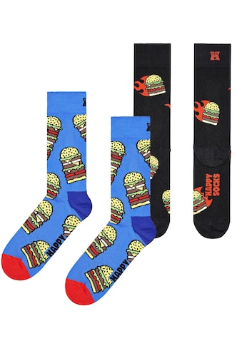 Happy Socks Socken, (Packung, 2 Paar), Burger Socks