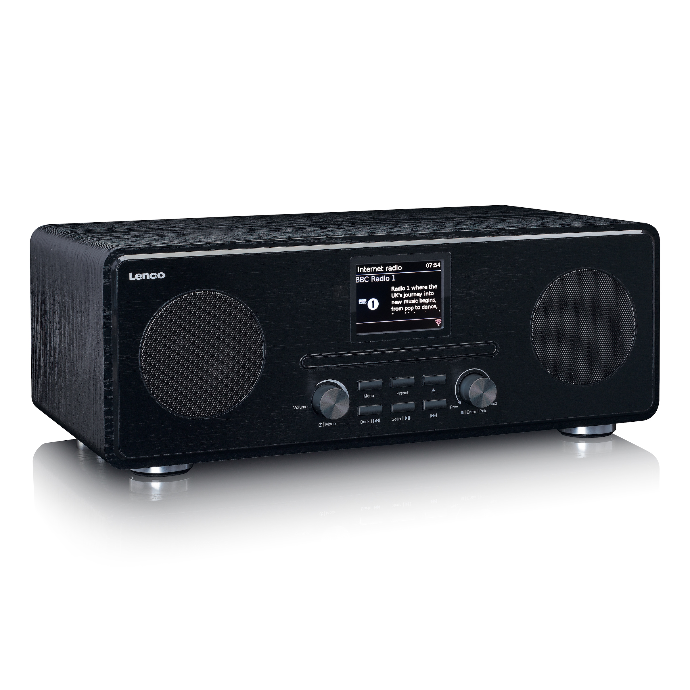Lenco Internet-Radio »DIR-261BK« (Bluetooth | WLAN Digitalradio (DAB+) | FM-Tuner | Internetradio 20 W) mit DAB+/FM, CD/MP3, 2,8" Farbdisplay
