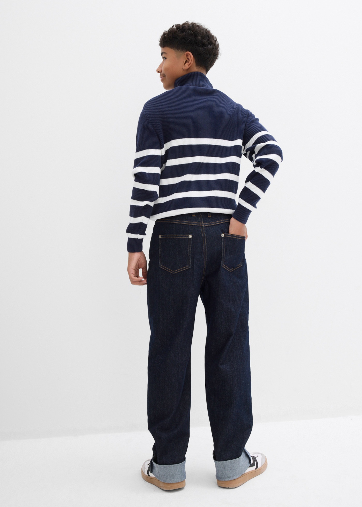 bonprix Loose-fit-Jeans im Baggy-Look, mit Turn-Up-Saum, lockere Passform