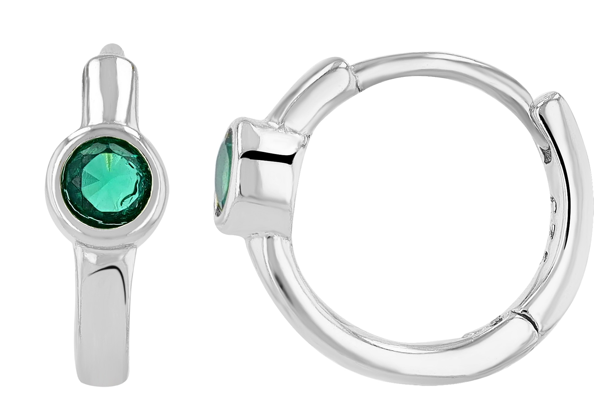 Adelia´s Paar Creolen »Damen Ohrringe ¿ Klappcreole aus 925 Silber mit Zirkonia«