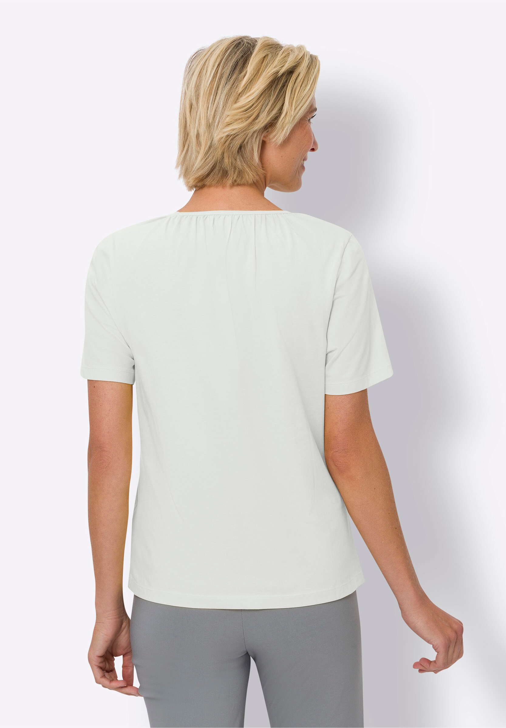 Sieh an! T-Shirt »Kurzarm-Shirt T-Shirt mit Raffungen«