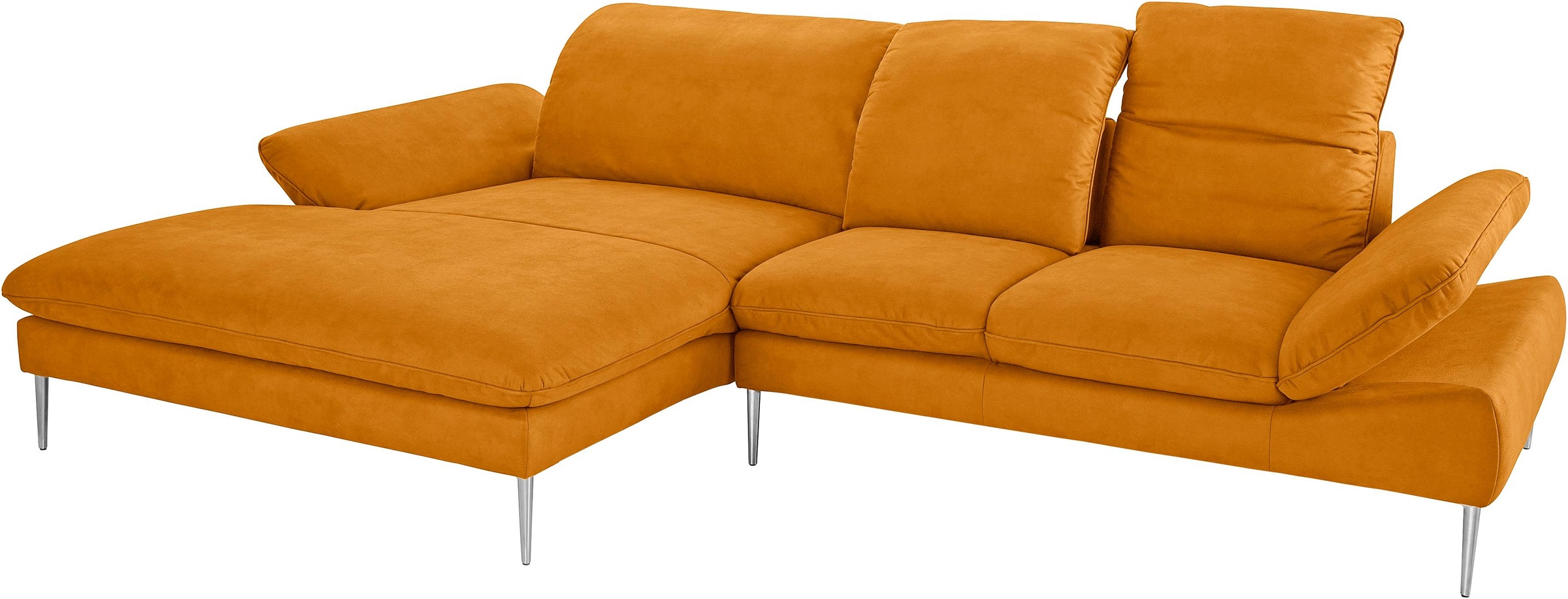 W.SCHILLIG Ecksofa »enjoy&MORE, Designsofa, elegant und bequem, L-Form«, mit Sitztiefenverstellung, Füße Chrom glänzend, Breite 310 cm