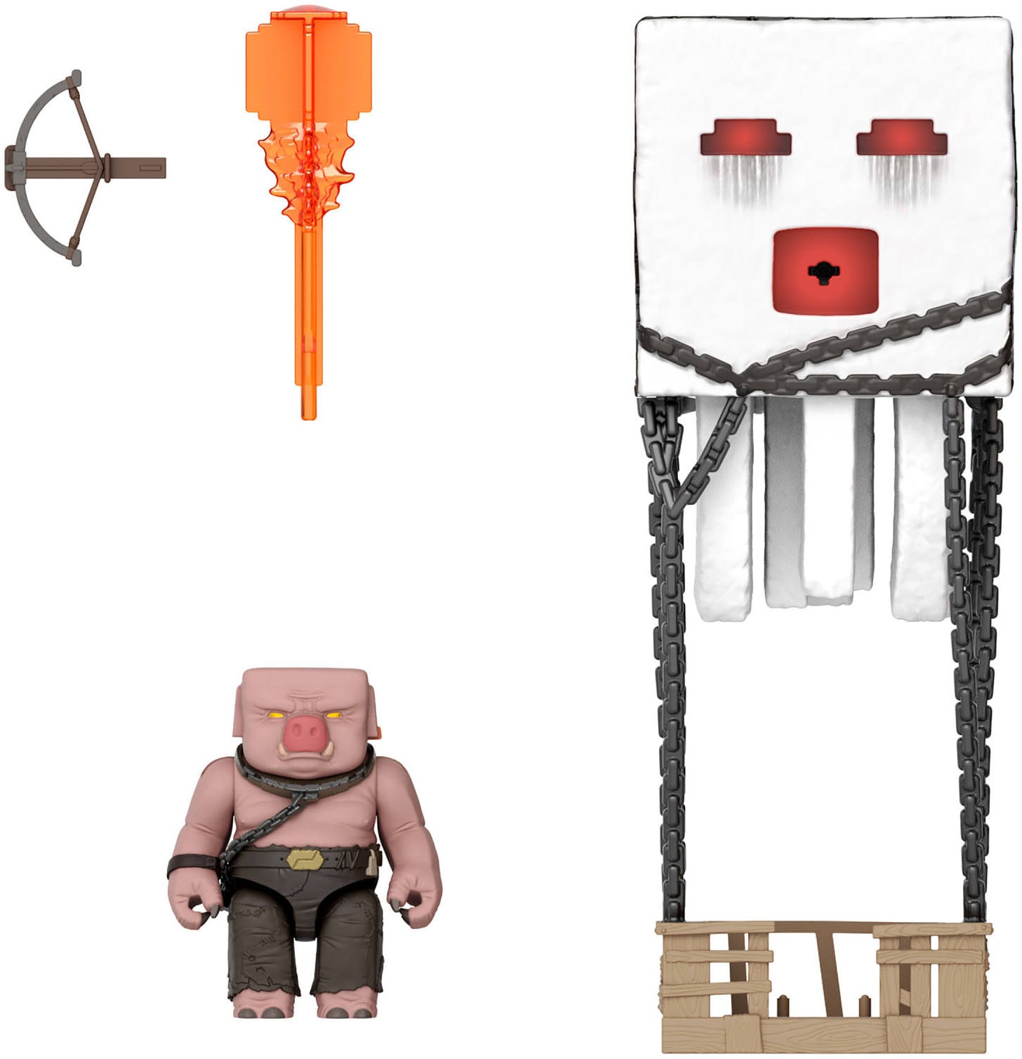 Mattel® Actionfigur »Minecraft Ghast mit Feuerattacke«, (Set), mit Lichteffekten, Geräusche und mehr