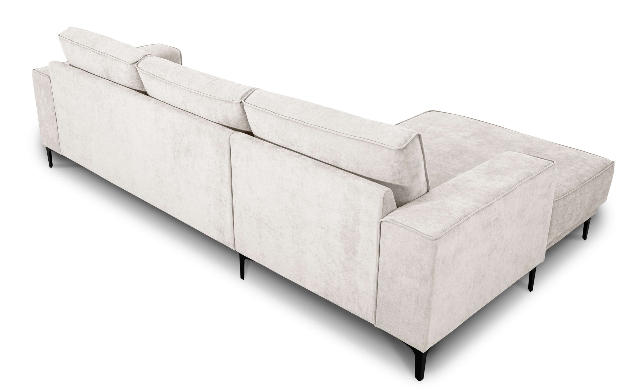 PLACES OF STYLE Ecksofa »Polsterecke Oland, Struktur, Flachgewebe, Luxus-Microfaser, Boucle« L-Form, 280 cm, Wellenunterfederung, Skandi-Design, Metallfüße