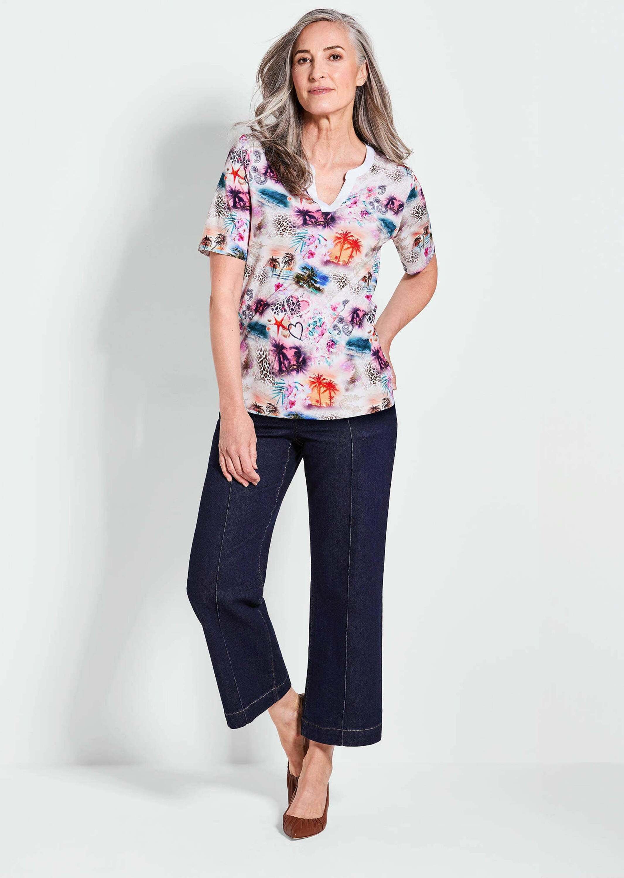 GOLDNER Kurzarmshirt »Halbarmshirt mit Allover-Print« Allover-Print