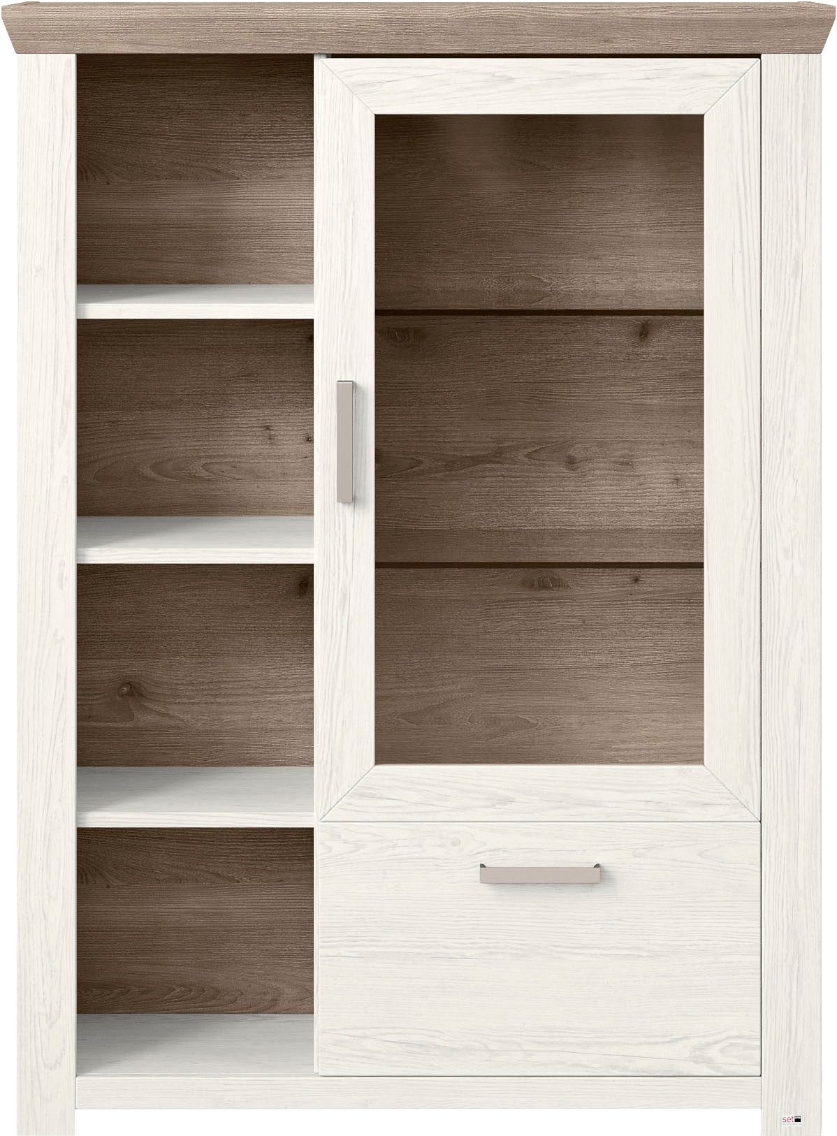 set one by Musterring Highboard »York« Typ 13 und 14, mit Glastür und Schubkasten, 3 Farbvarianten, B 105 cm