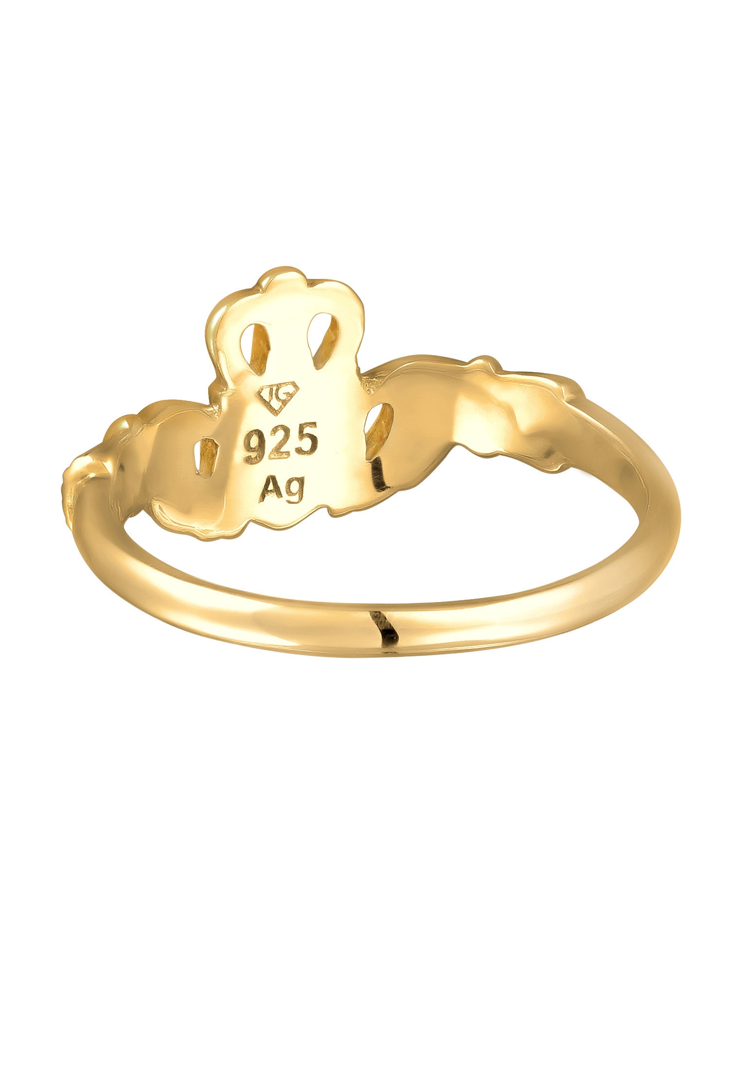 Elli Fingerring »Ring Claddagh Herz Krone Königlich 925 Silber«