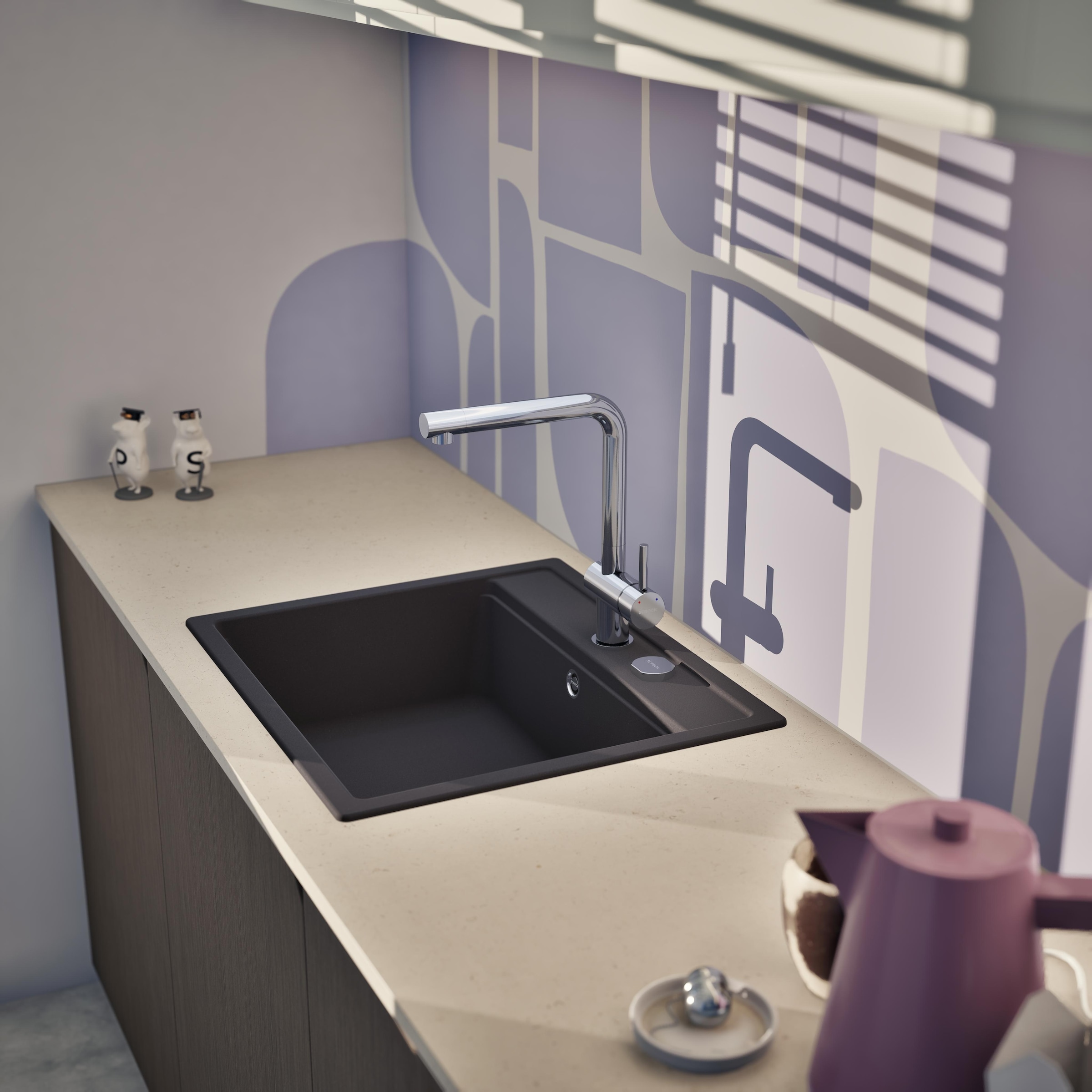 Schock Granitspüle »Nemo N-100 und Armatur Epos« Set, 2 Stk. tlg. bestehend aus Spüle und Armatur