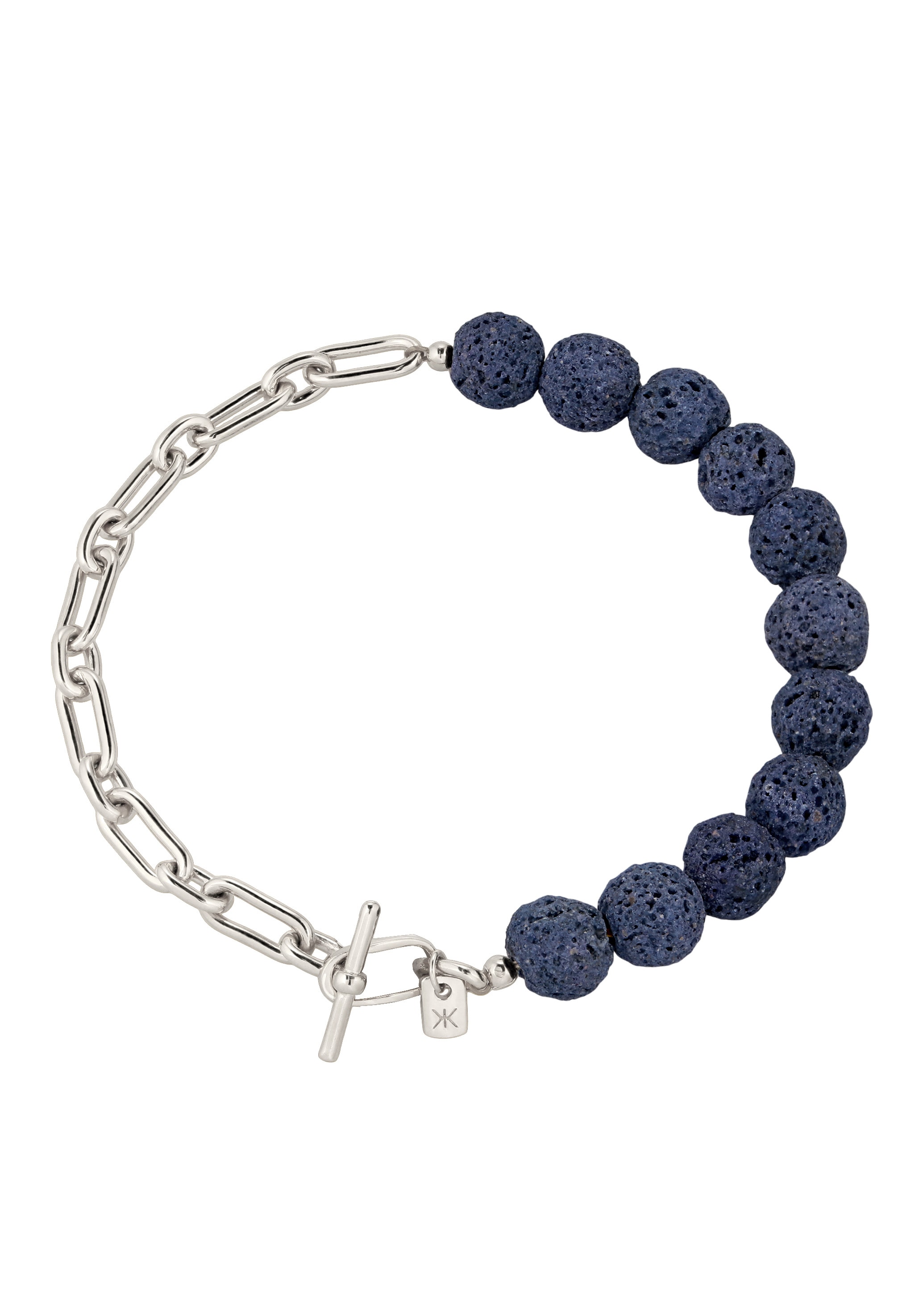 Kuzzoi Armkette »Armband Lava Beads Blue 925 Sterling Silber«