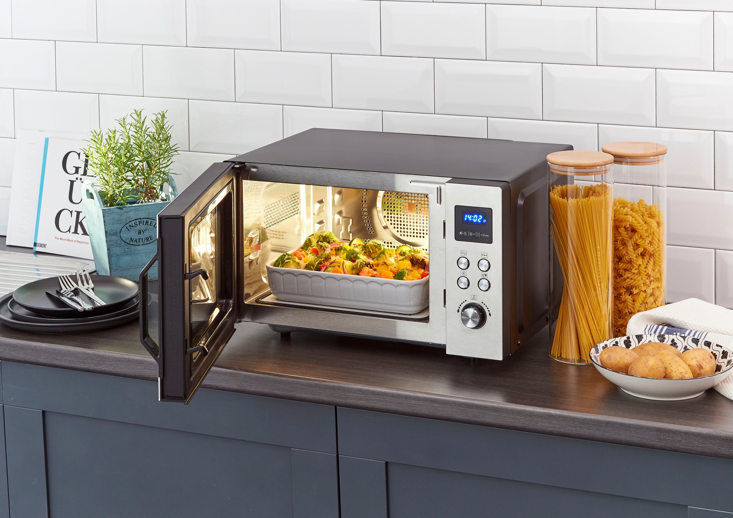 Severin Mikrowelle »MW 7777«, Mikrowelle-Heißluft-Grill, 900 W, mit 8 Automatikprogrammen