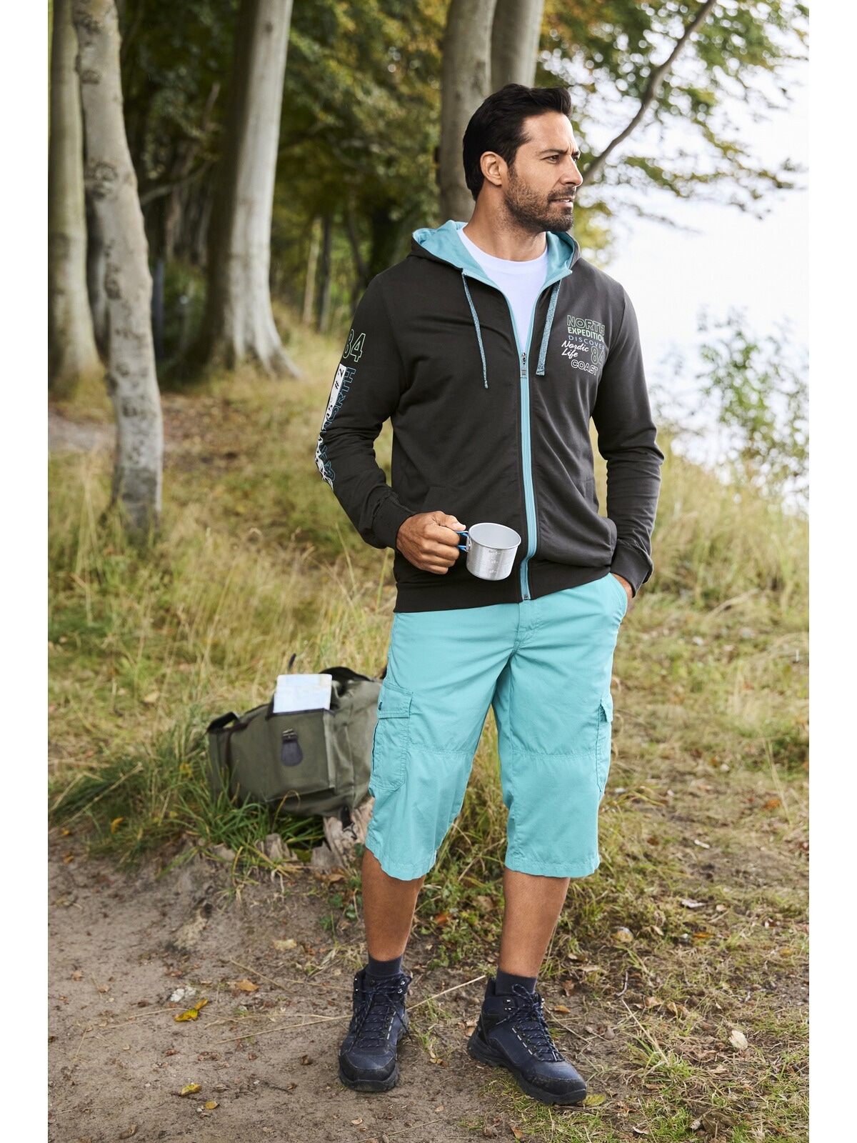 Jan Vanderstorm Kapuzensweatjacke »Sweatjacke RODERICH«, aus atmungsaktiver Baumwolle