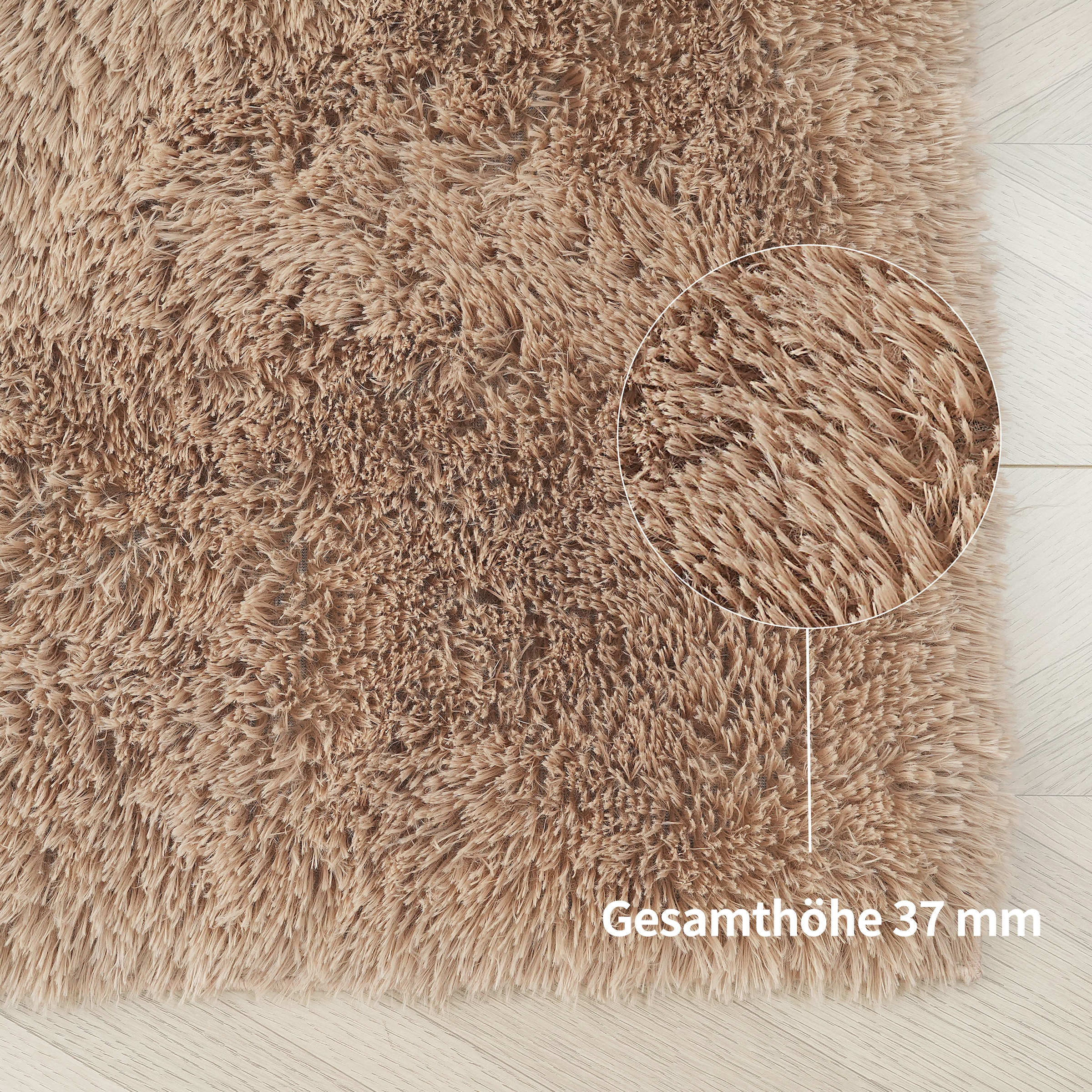 my home Hochflor-Teppich »Leava, besonders weich und kuschelig, leichter Glanz«, rechteckig, 37 mm Höhe, uni, Mikrofaser Teppiche, Wohnzimmer, Schlafzimmer, Esszimmer