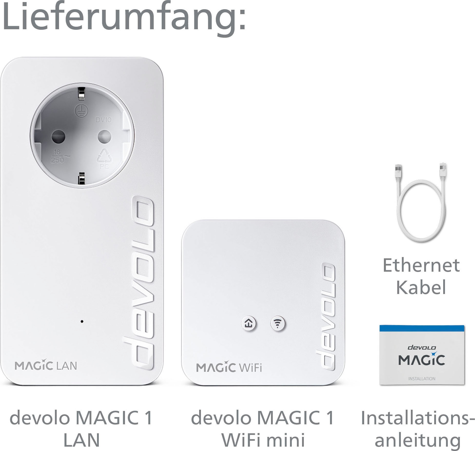 DEVOLO WLAN-Router »Magic 1 WiFi mini Starter Kit (1200Mbit, G.hn, Powerline + WLAN, Mesh)«