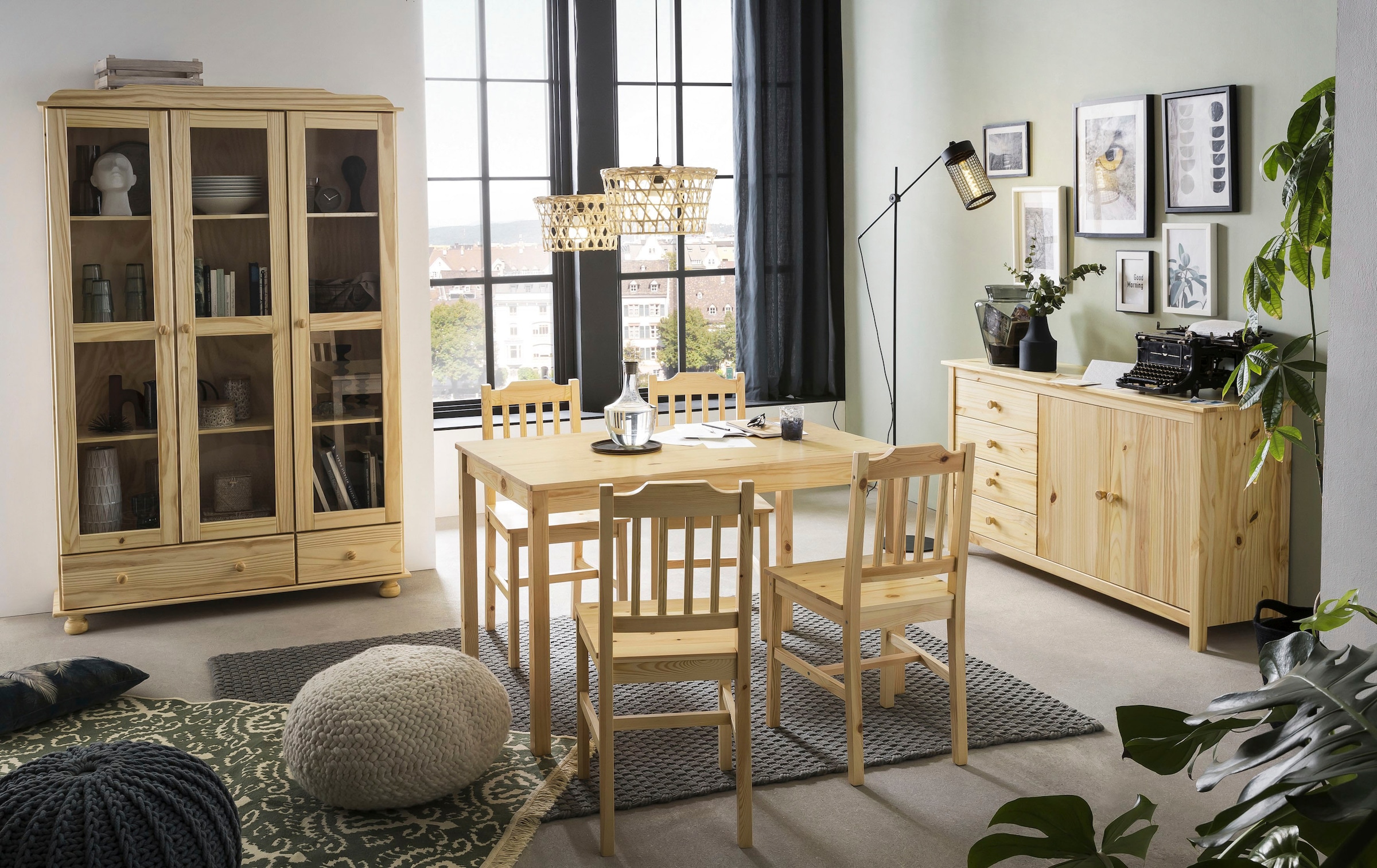 Möbilia Sideboard »Chur« Kommode aus Massivholz Kiefer