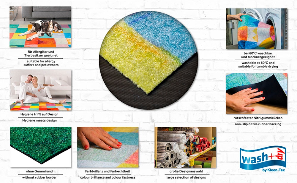 wash+dry by Kleen-Tex Fußmatte »und Läufer Paintshape« oval 9 mm Höhe